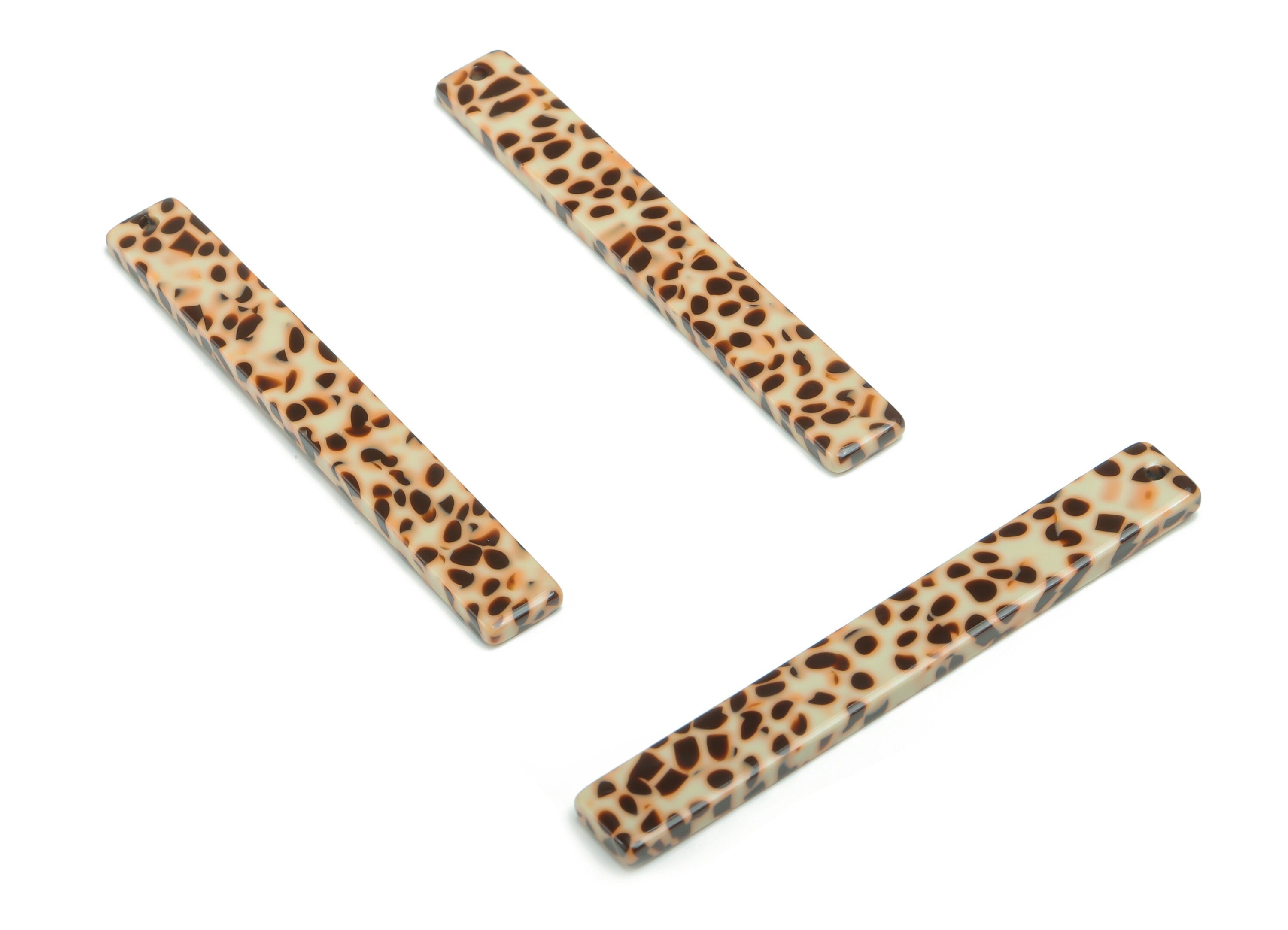 Acetate Long Stick Earring Charms - Acetate Long Rectangle Pendant - Jewelry Supplys - Color Code: A789 - 59.79x7.74x2.5mm - AC1049-A789 - DOMEDBAZAAR