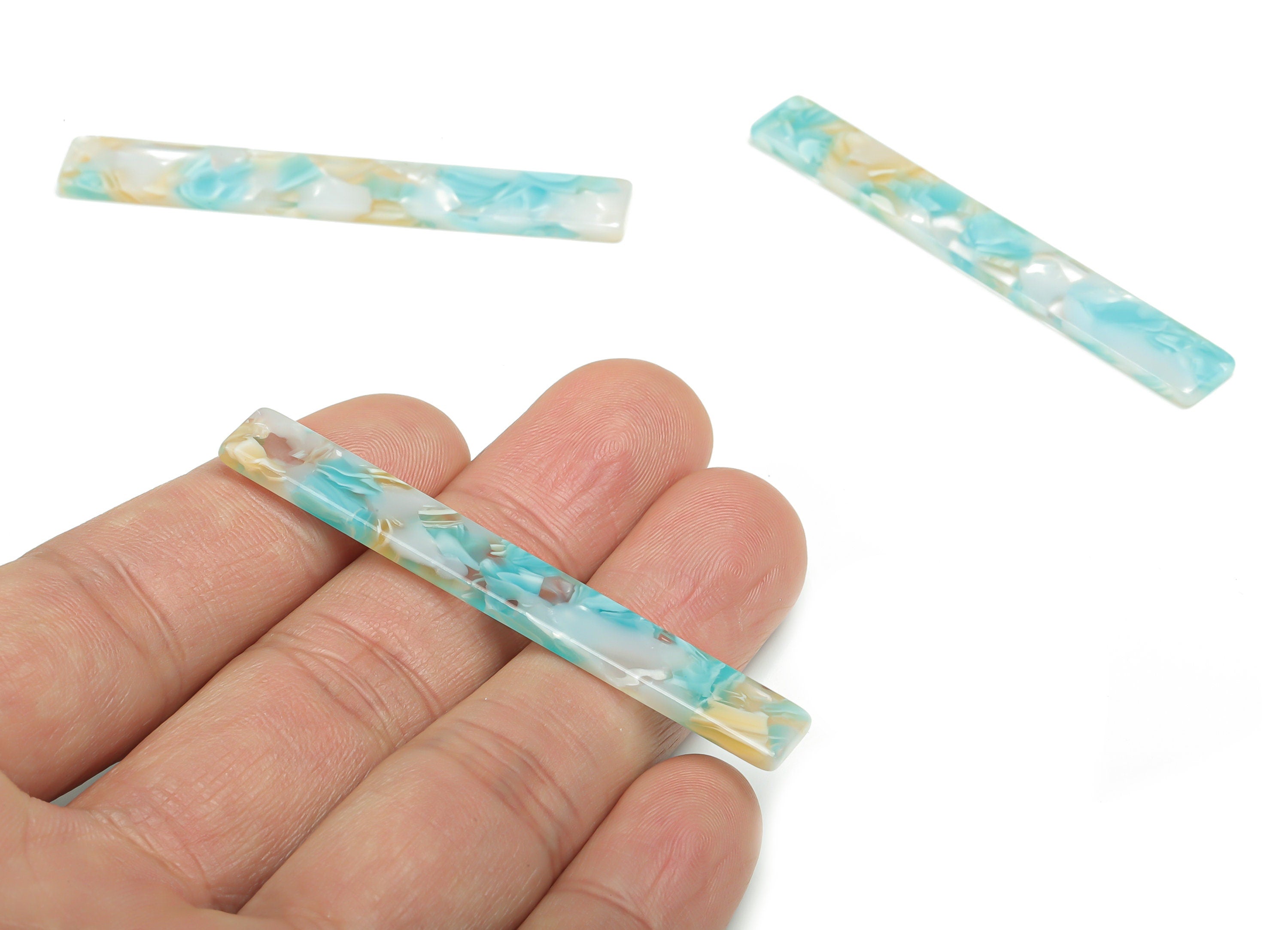 Acetate Long Stick Earring Charms - Acetate Long Rectangle Pendant - Jewelry Supplys - Color Code: A787 - 59.85x7.79x2.61mm - AC1049-A787 - DOMEDBAZAAR