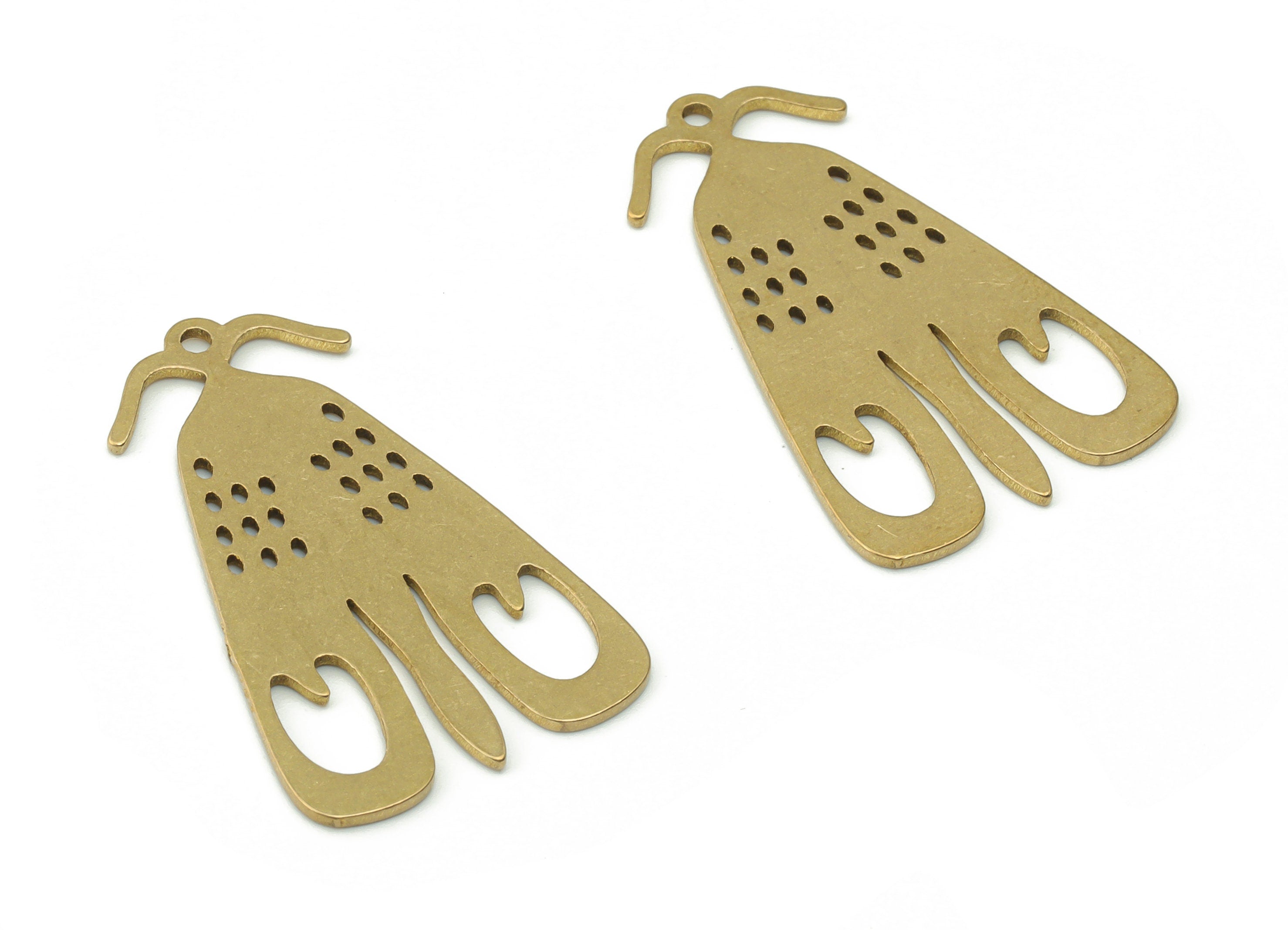 Brass Moth Earring Charms - Raw Brass Moth Pendant - DIY Jewelry Making Supplies - 30.9mm x 18.74mm x 0.85mm - PPA0332 - DOMEDBAZAAR