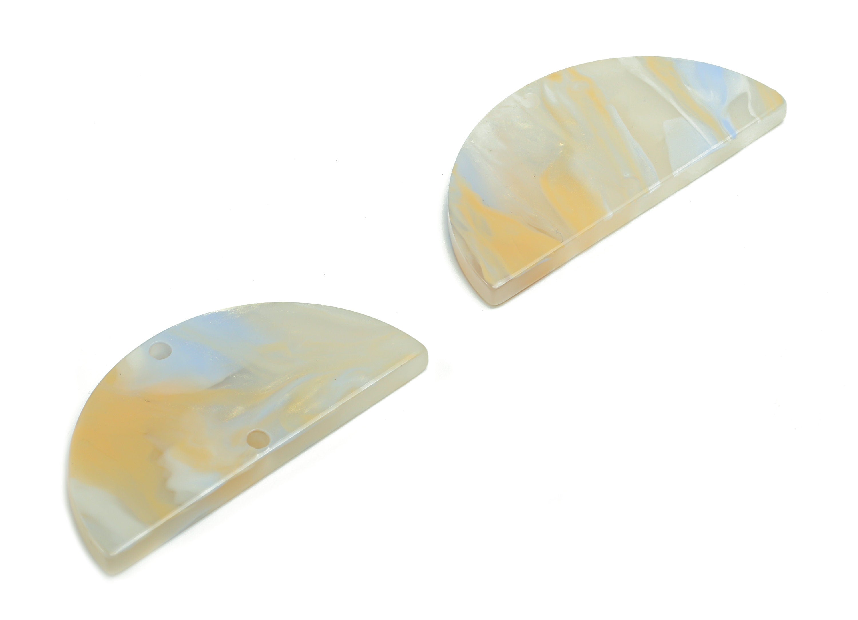 Acrylic Semicircle Earring Connectors - Acrylic Half Moon Charms - Jewelry Supplies - Color Code:A792 - 33.62x16.56x2.68mm - AC1218-A792 - DOMEDBAZAAR