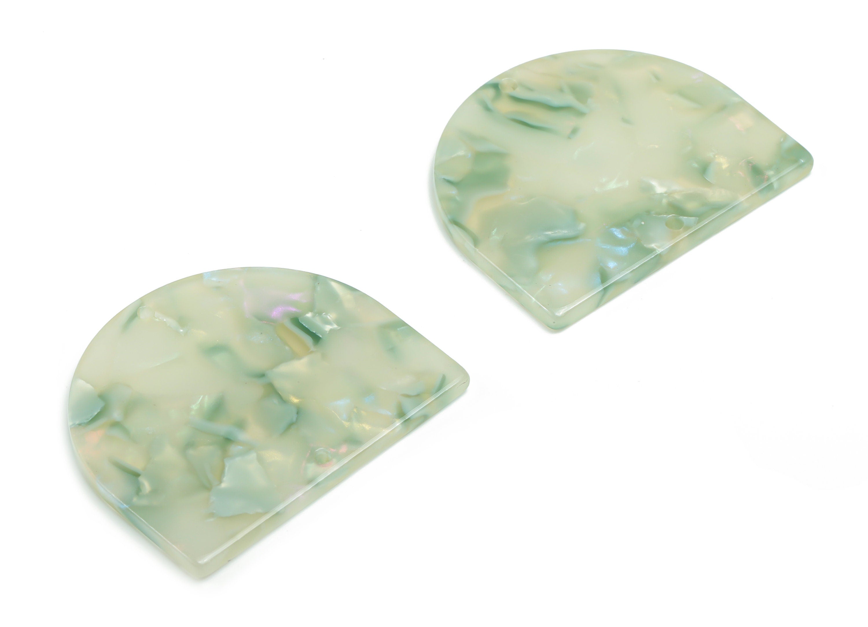 Acetate Domed Earring Connectors - Acetate Semi circle Pendant - Jewelry Making Supplies - Color Code: A784 - 34.22x29.1x2.5mm - AC1634-A784 - DOMEDBAZAAR