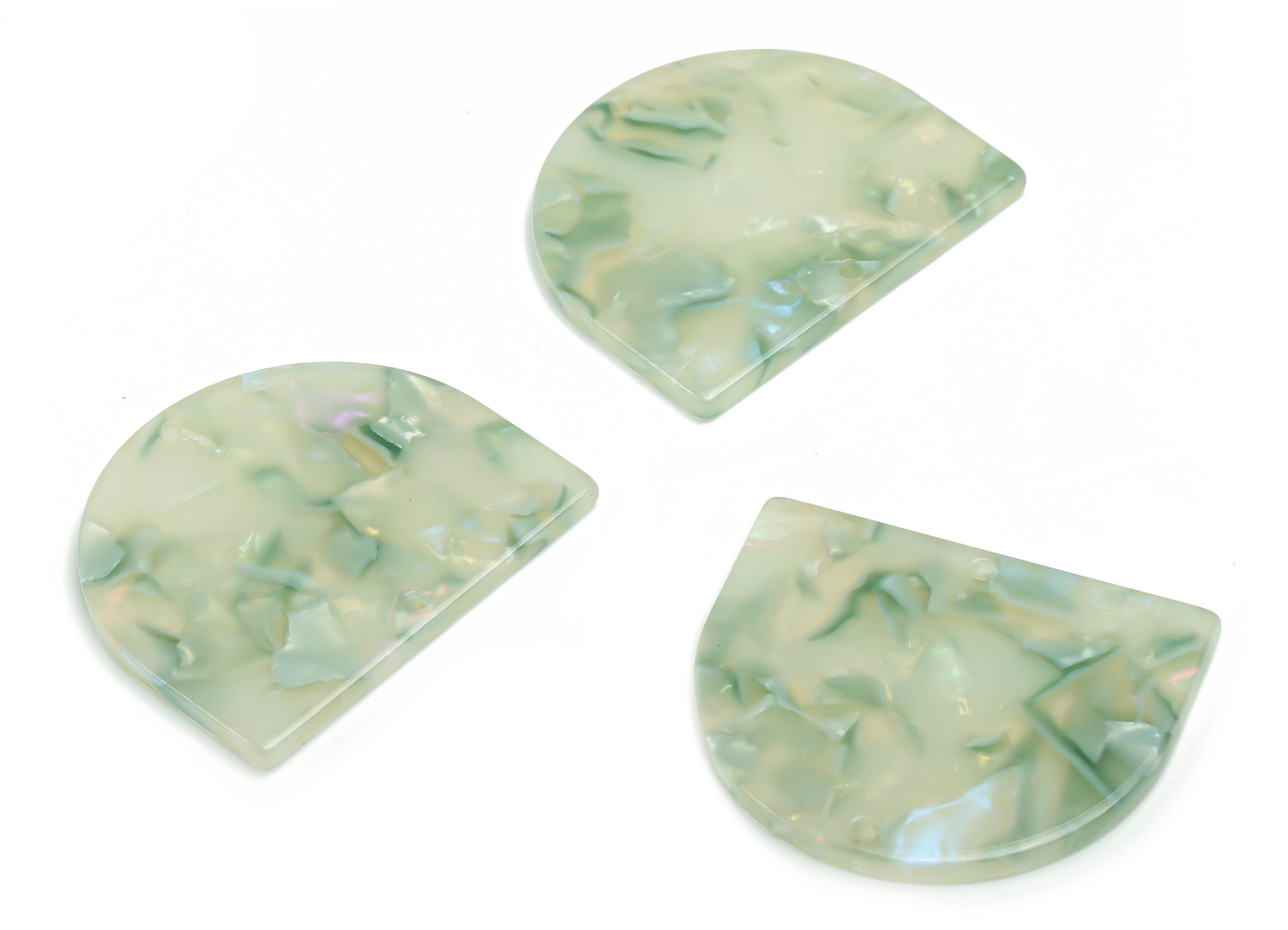 Acetate Domed Earring Connectors - Acetate Semi circle Pendant - Jewelry Making Supplies - Color Code: A784 - 34.22x29.1x2.5mm - AC1634-A784 - DOMEDBAZAAR