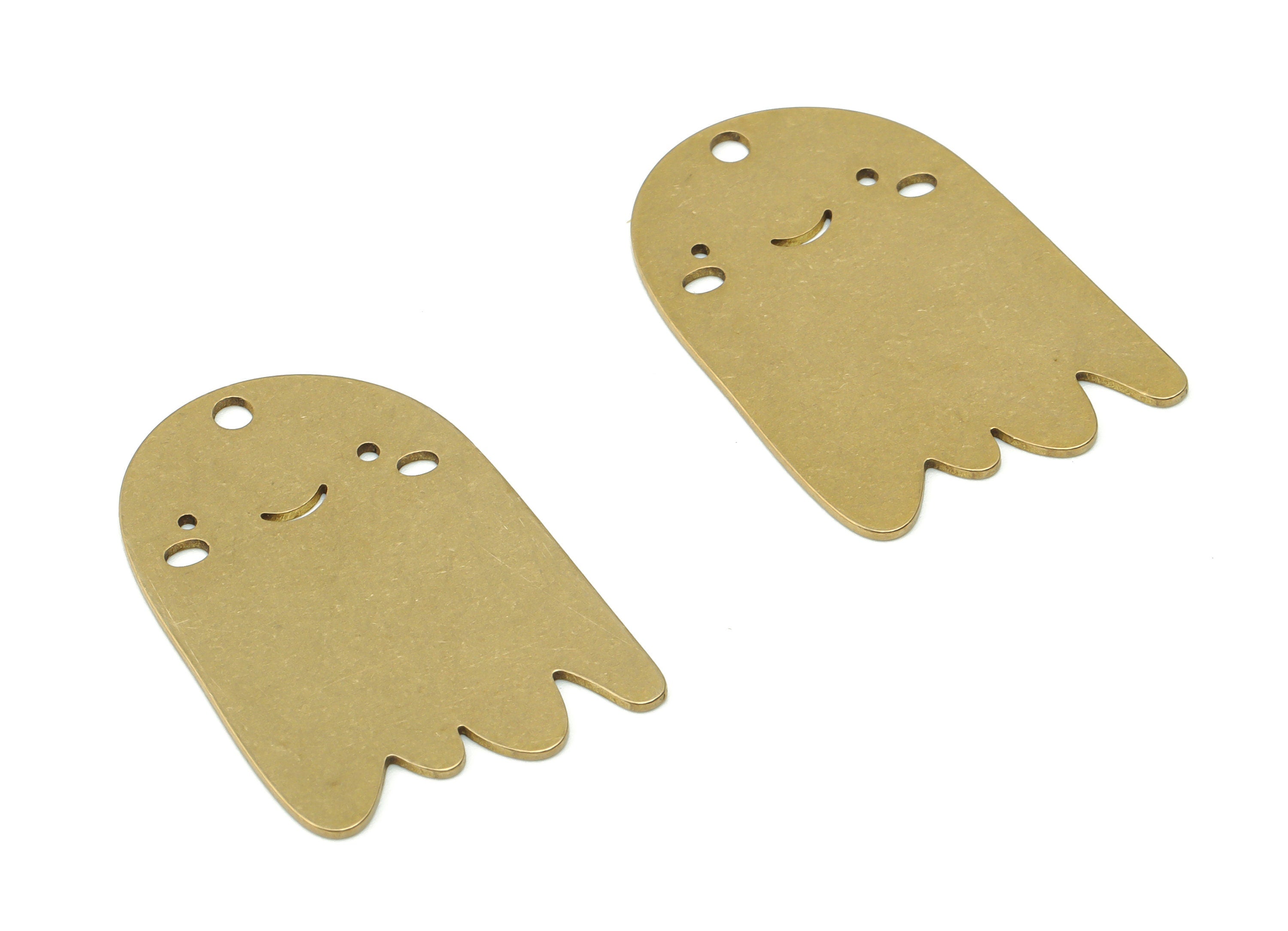 Brass Mountain Baby Face Earring Charms - Raw Brass Baby Ghost Pendant - DIY Jewelry Making Supplies - 29.34x20.41x0.65mm - PPZ0062 - DOMEDBAZAAR