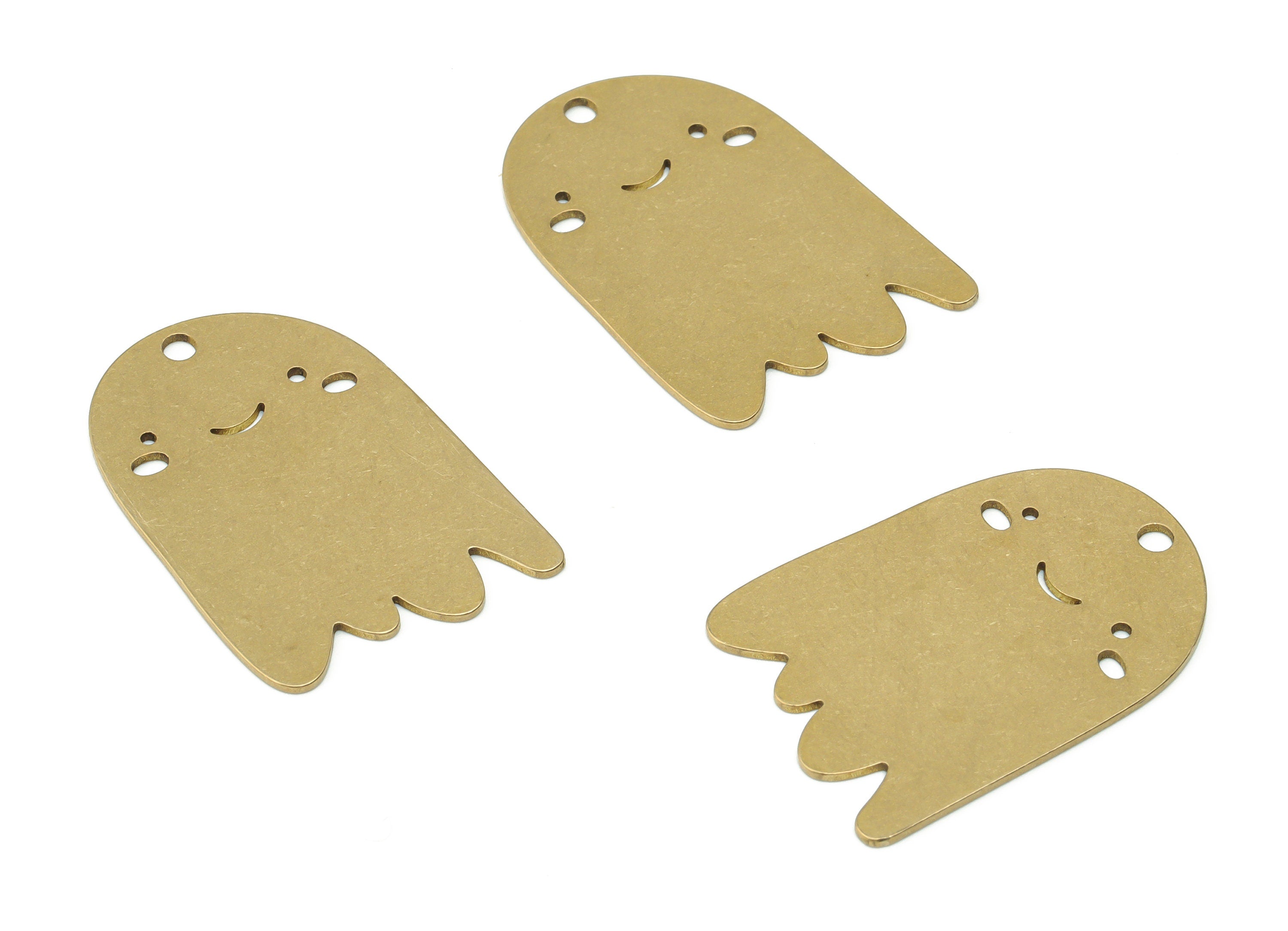 Brass Mountain Baby Face Earring Charms - Raw Brass Baby Ghost Pendant - DIY Jewelry Making Supplies - 29.34x20.41x0.65mm - PPZ0062 - DOMEDBAZAAR