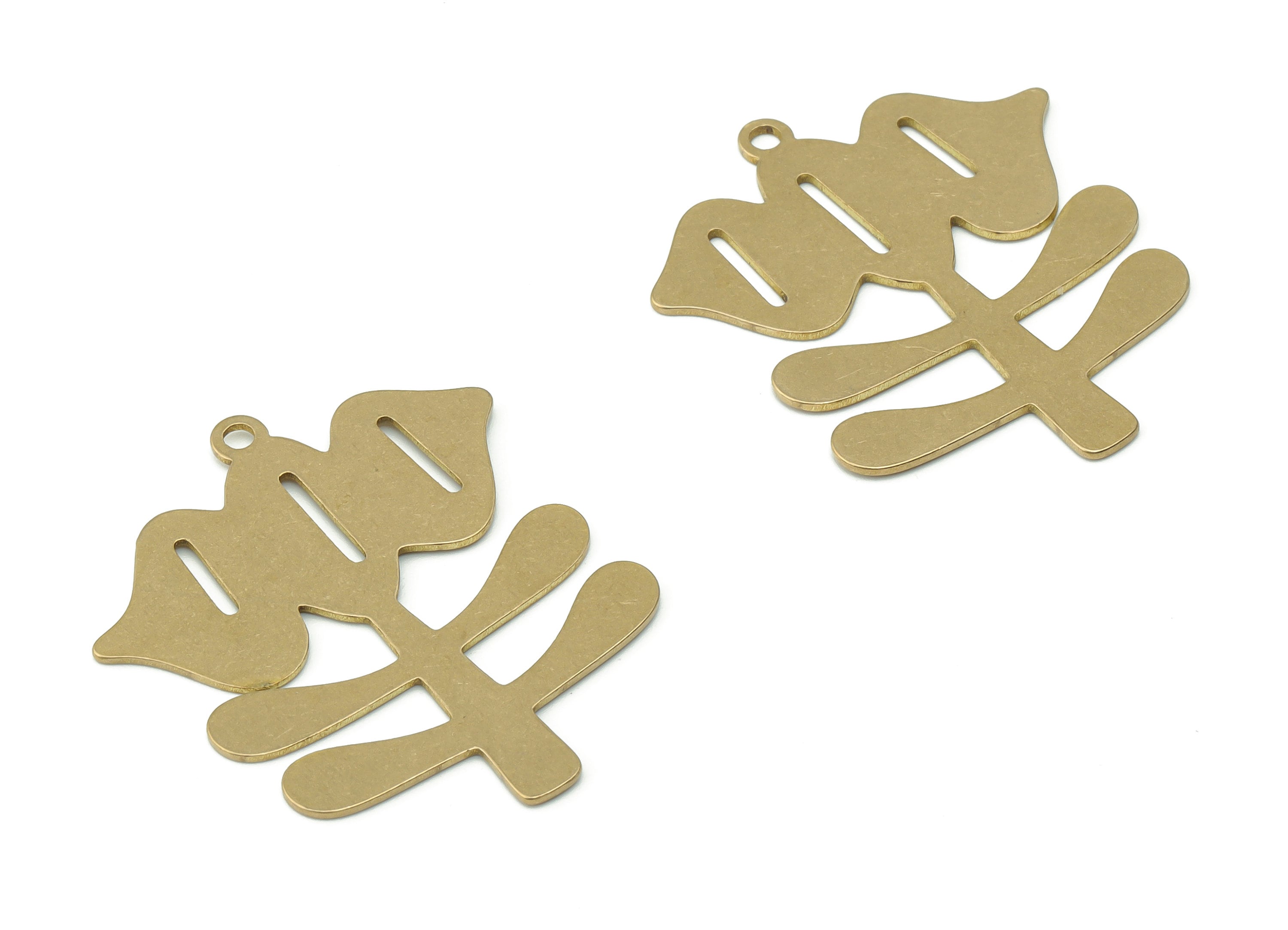 Personalized stamping blank - Brass Cucurbit Earring Charms - Raw Brass Flower Pendant - Jewelry Supplies - 33.8x29.16x0.67mm - PPA0509 - DOMEDBAZAAR