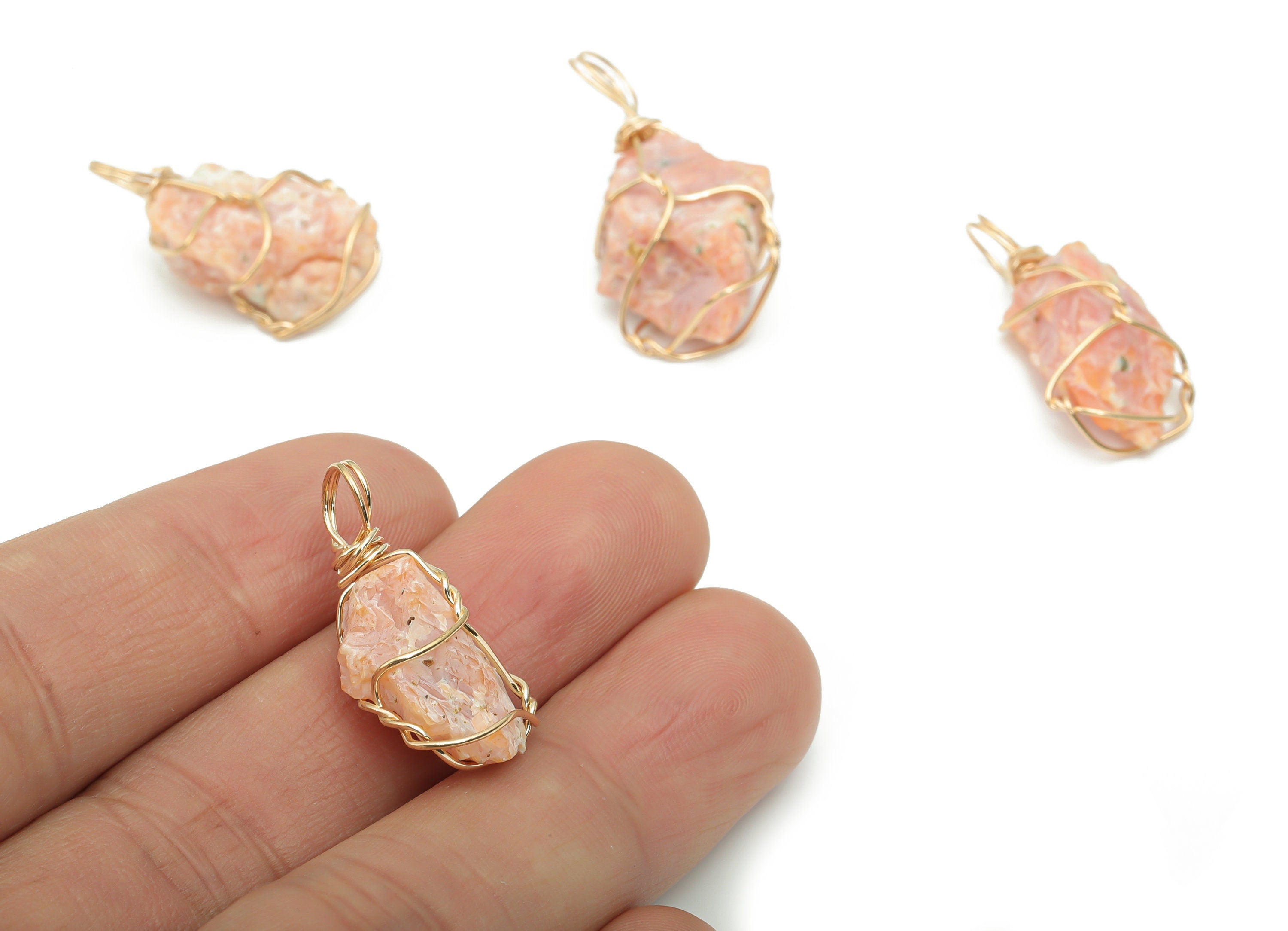 Sunstone Palm Stone Charms - Brass Irregular Frame Pendant - Iron Loop - Natural Stone - Gold Tone Plated Brass – 28.19x9.04x7.22mm – NS1581 - DOMEDBAZAAR