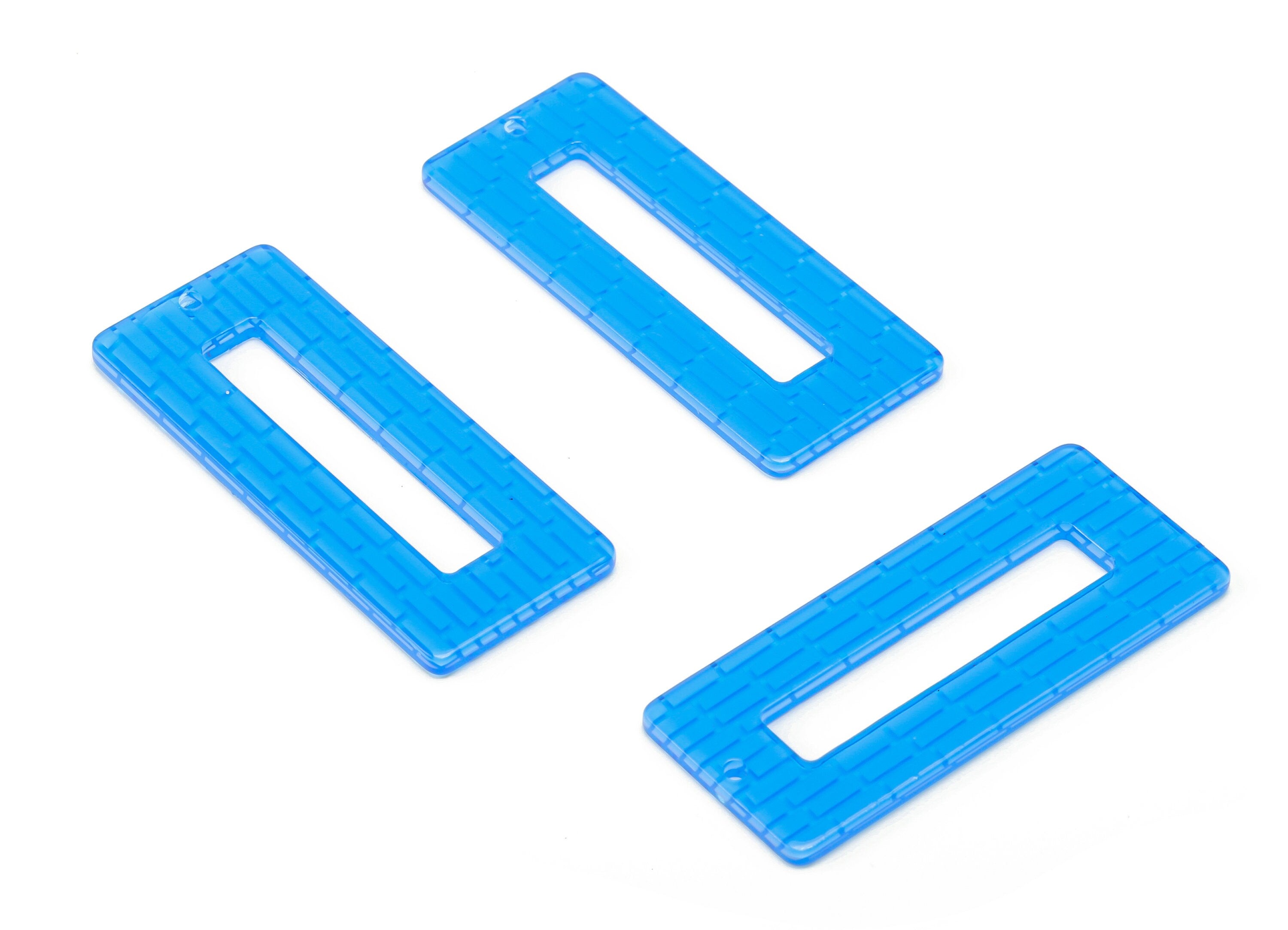 Acrylic Rectangle Earring Charms - Acrylic Rectangle Pendant - Jewelry Making Supplies - Color Code: A739 - 48.12x20.02x2.29mm - AC1025-A739 - DOMEDBAZAAR