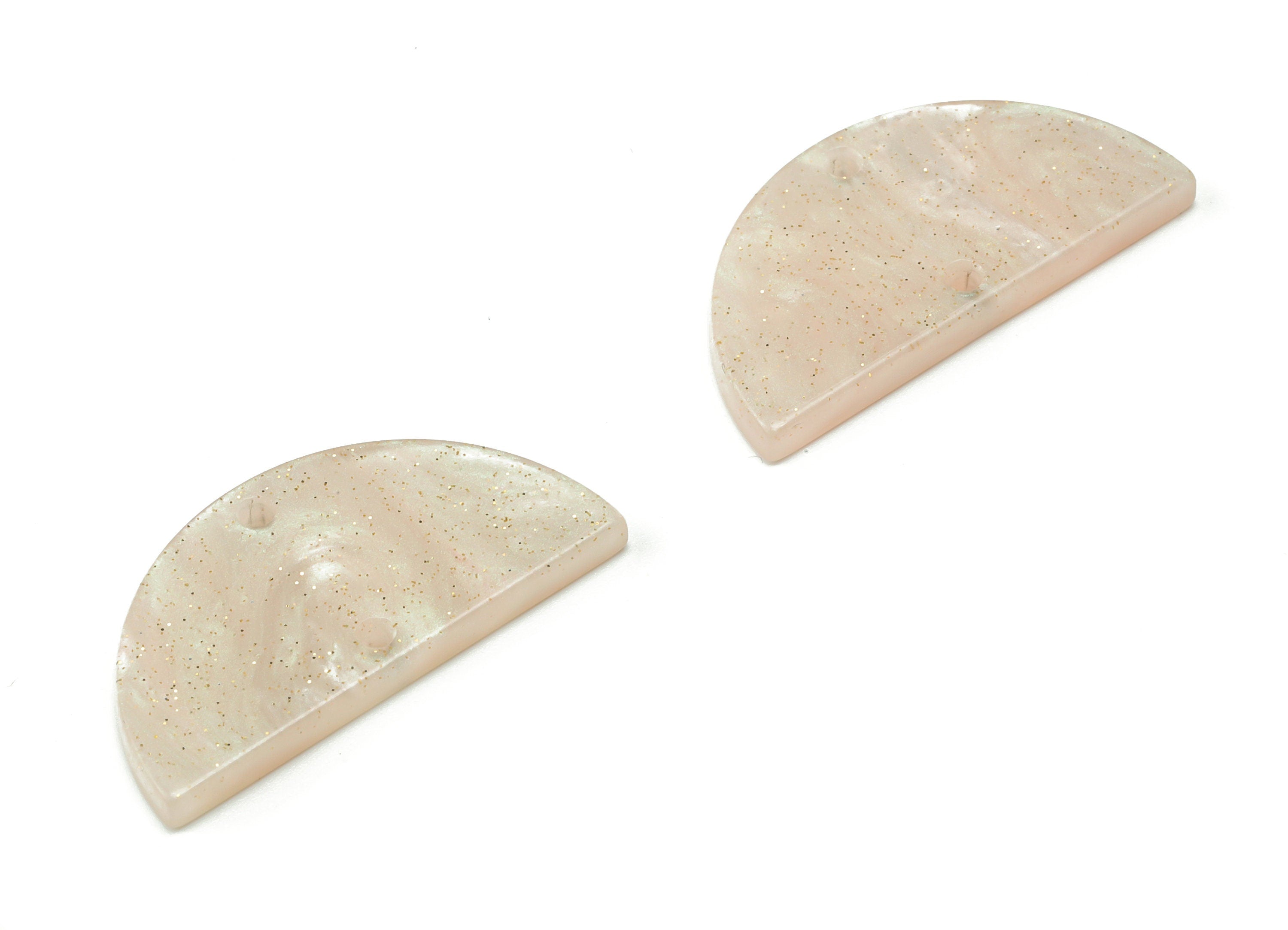 Acrylic Semicircle Earring Connector - Acrylic Half Moon Charms and Pendant - Jewelry Supplies - Color Code:A724-29.8x15.1x2.9mm-AC1061-A724 - DOMEDBAZAAR