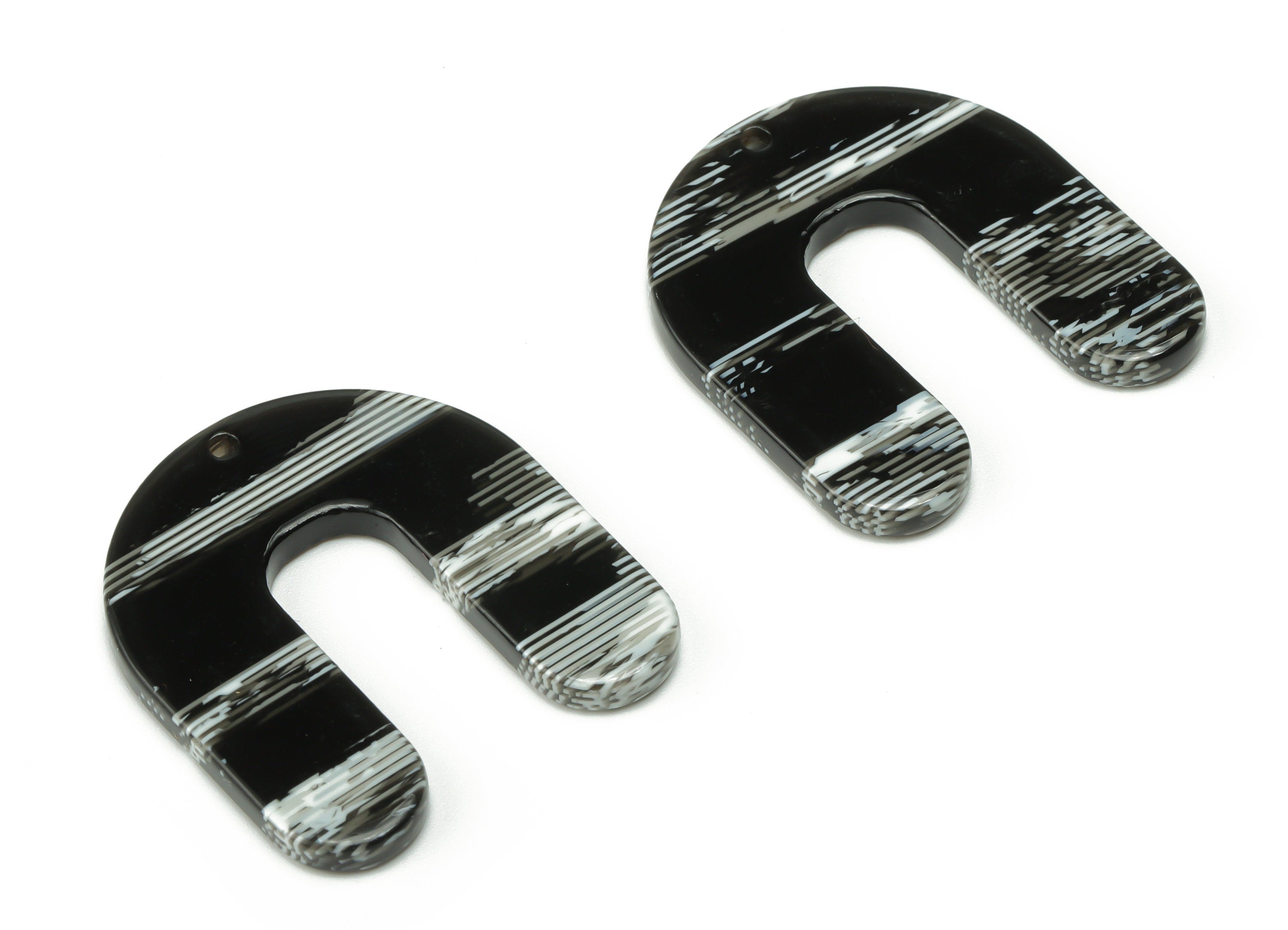 Acetate U Earring Charms - Acetate U Pendant - Jewelry Making Supplies - Color Code:A737 - 30.89x27.56x2.76mm - AC2367-A737 - DOMEDBAZAAR