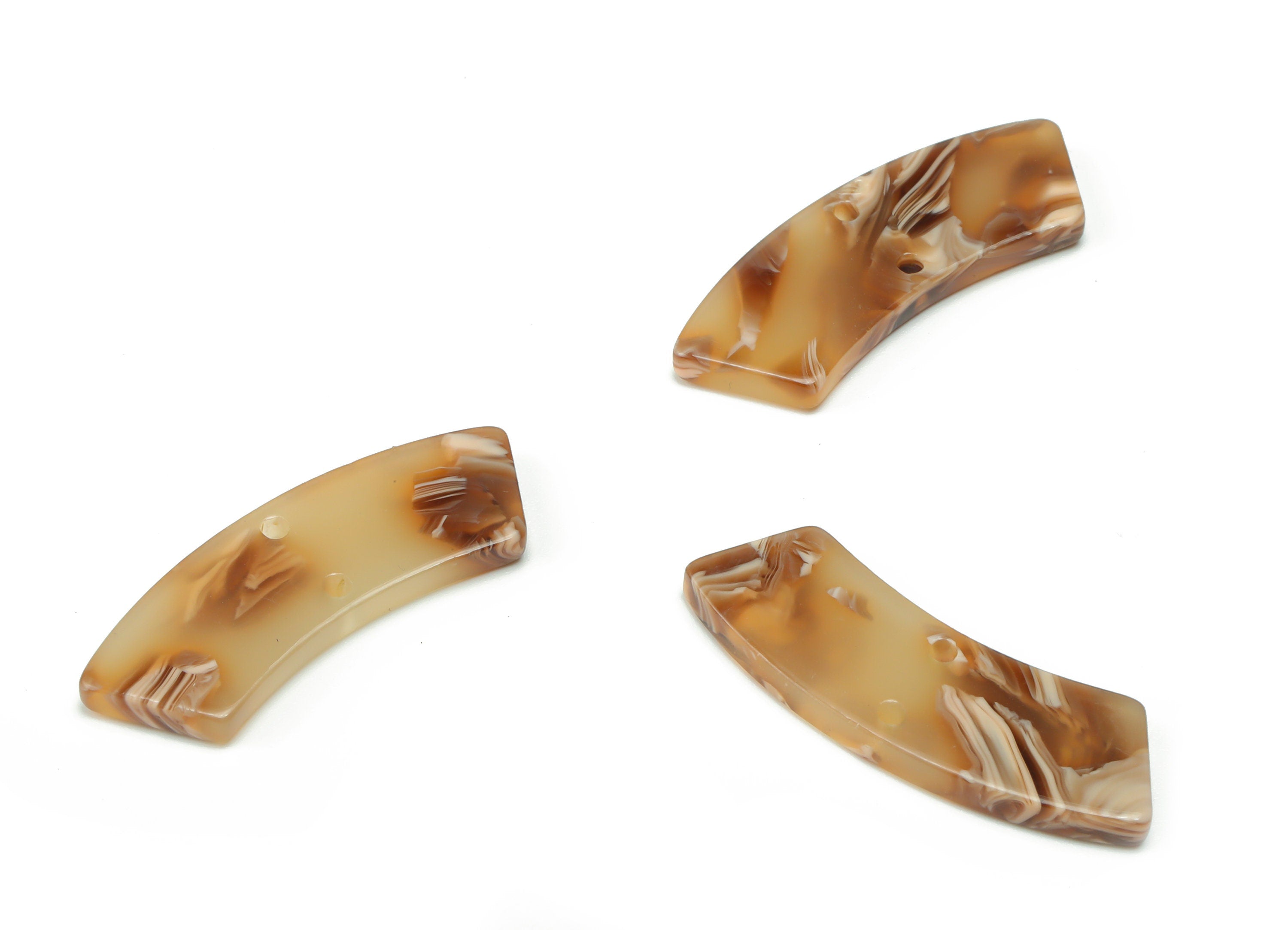 Acrylic Earring Charms - Irregular Shaped Connector - Arc Shaped 2 Hole - Jewelry Supplies - Color Code:A726 - 30.81X9.76X2.56mm-AC2326-A726 - DOMEDBAZAAR