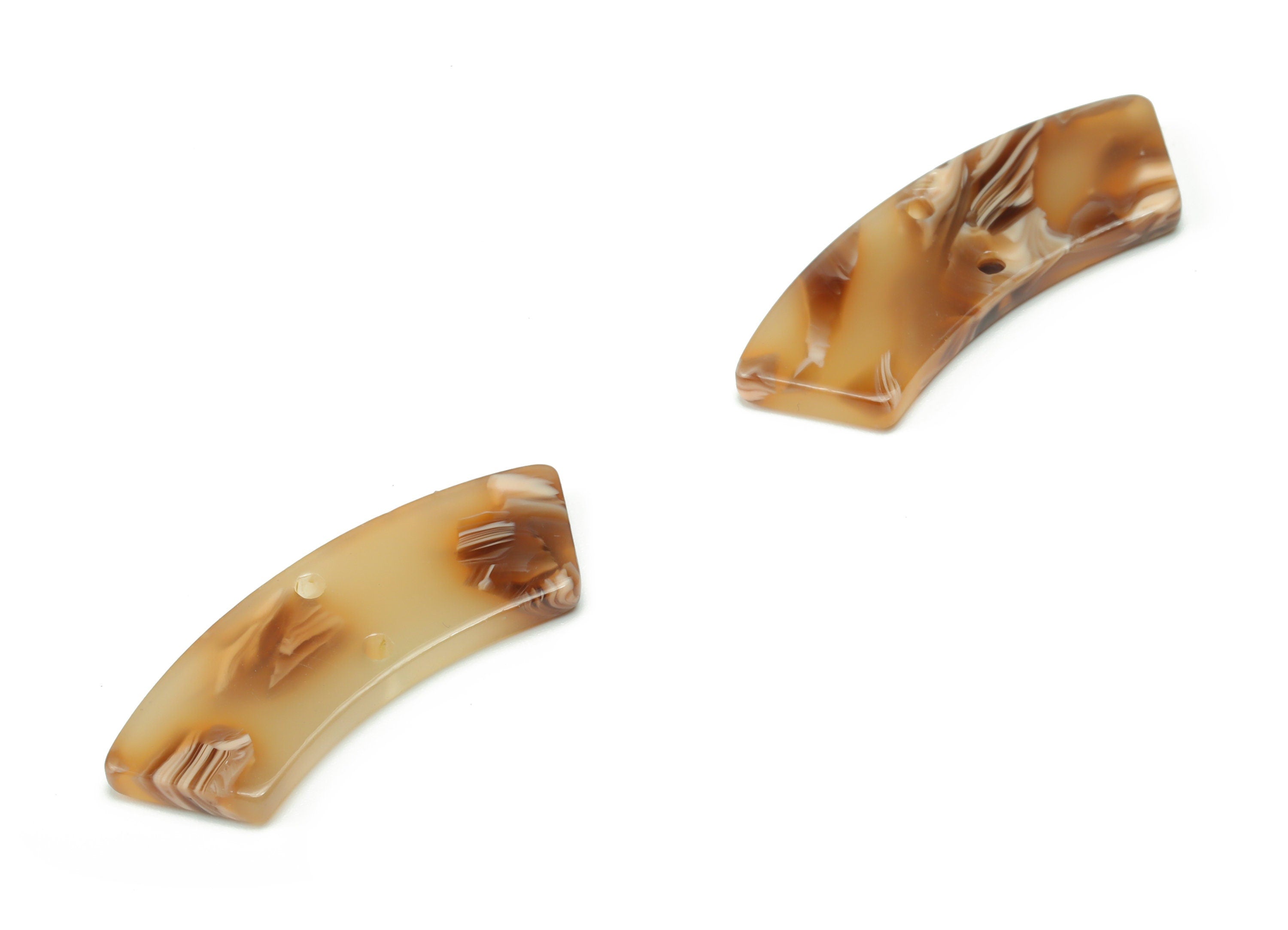 Acrylic Earring Charms - Irregular Shaped Connector - Arc Shaped 2 Hole - Jewelry Supplies - Color Code:A726 - 30.81X9.76X2.56mm-AC2326-A726 - DOMEDBAZAAR