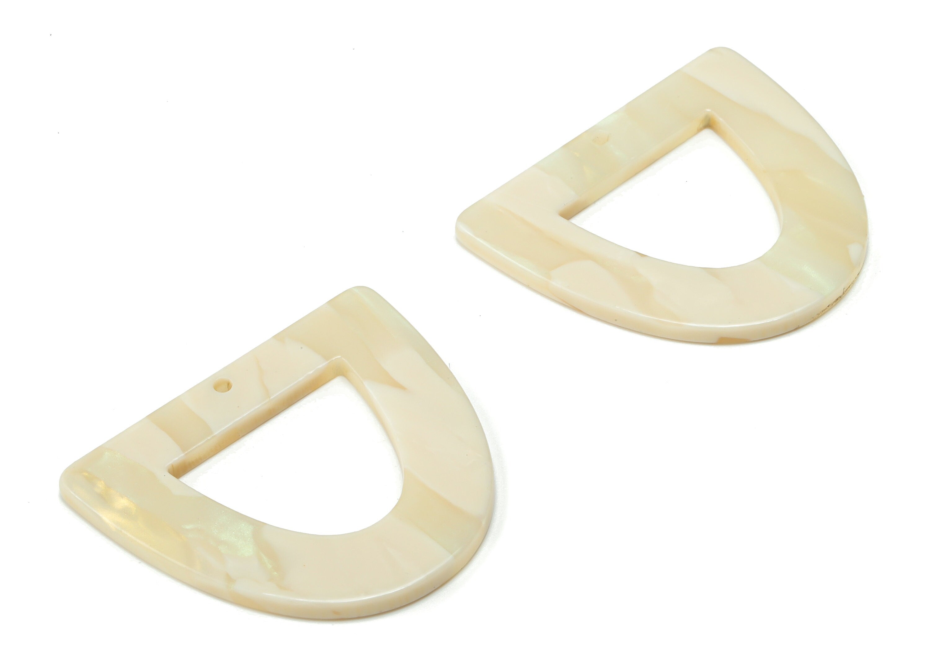 Acrylic D Earring Charms - Acrylic Half Ellipse Pendant - Jewelry Making Supplies - Color Code: A725 - 39.3x34.18x2.54mm - AC2327-A725 - DOMEDBAZAAR