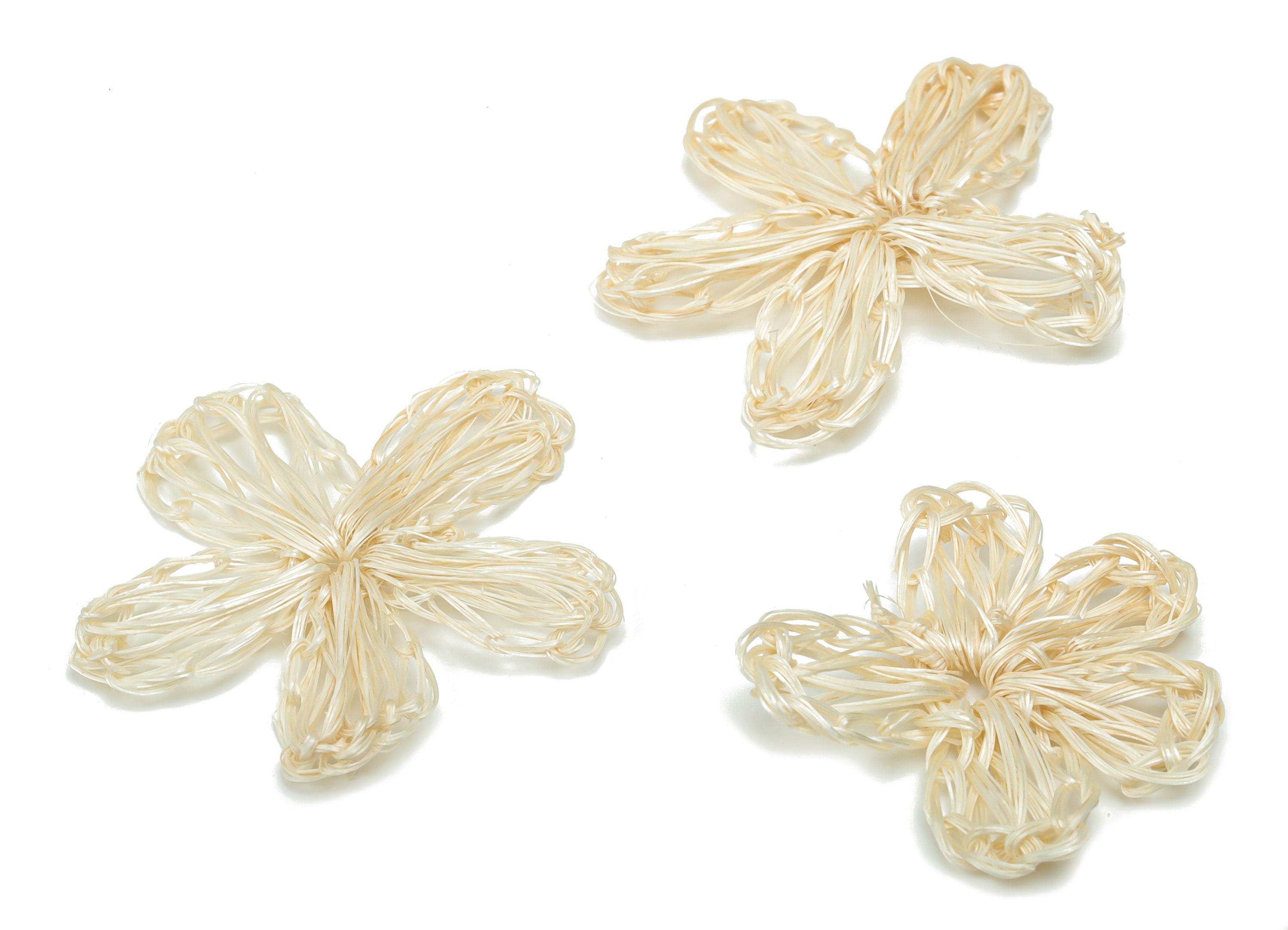 Handwoven Rattan Flower Charms - Rattan Flower Earrings and Pendant - Woven Earrings - Jewelry Handmade - 40x36x2.3mm - RT1332 - DOMEDBAZAAR