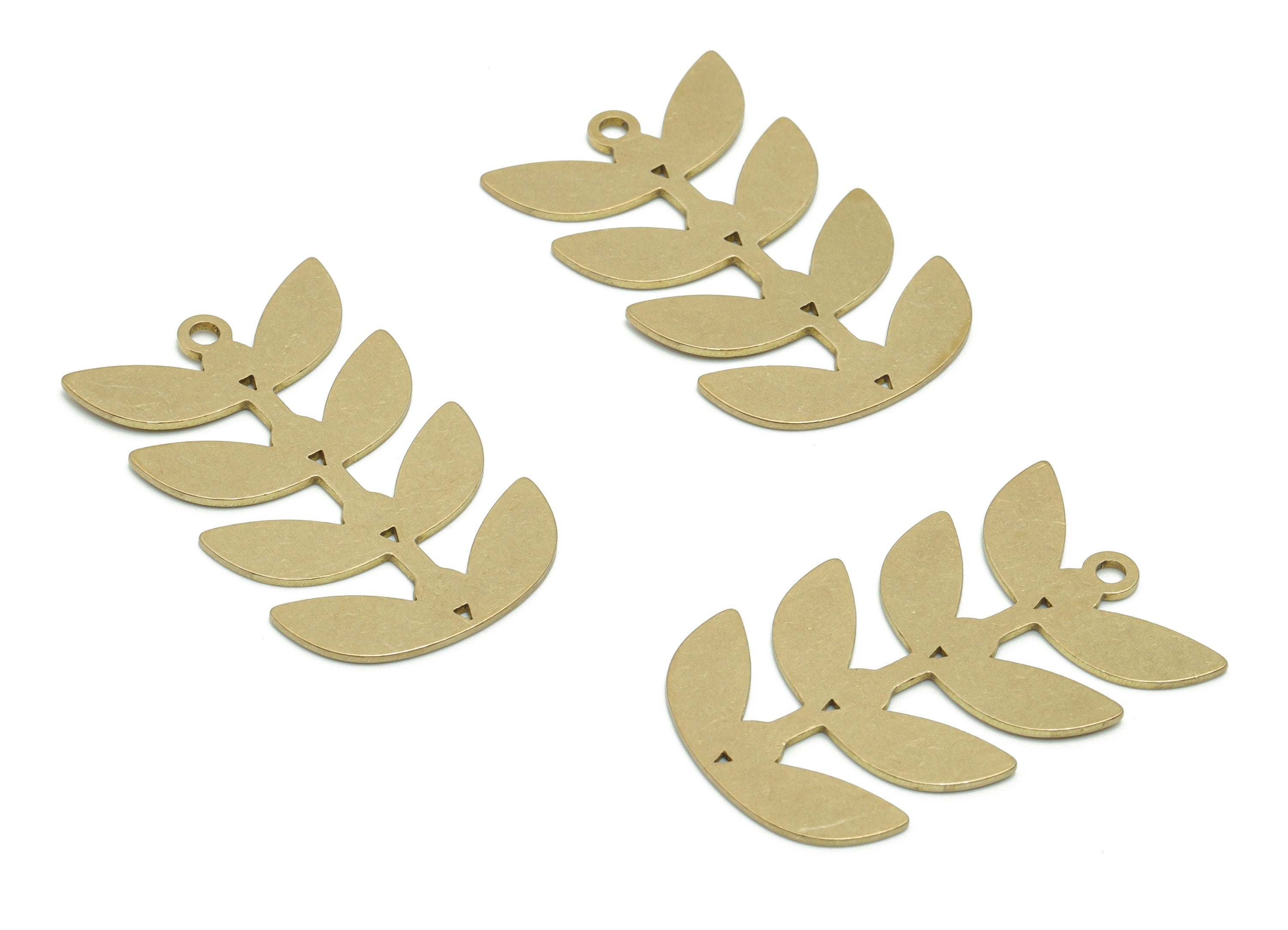 Personalized Stamping Blank - Brass Mosaic Leafs Earring Charms - Raw Brass Mosaic Pendant - Jewelry Supplies - 34.49x21.73x0.75mm -PPA0834 - DOMEDBAZAAR