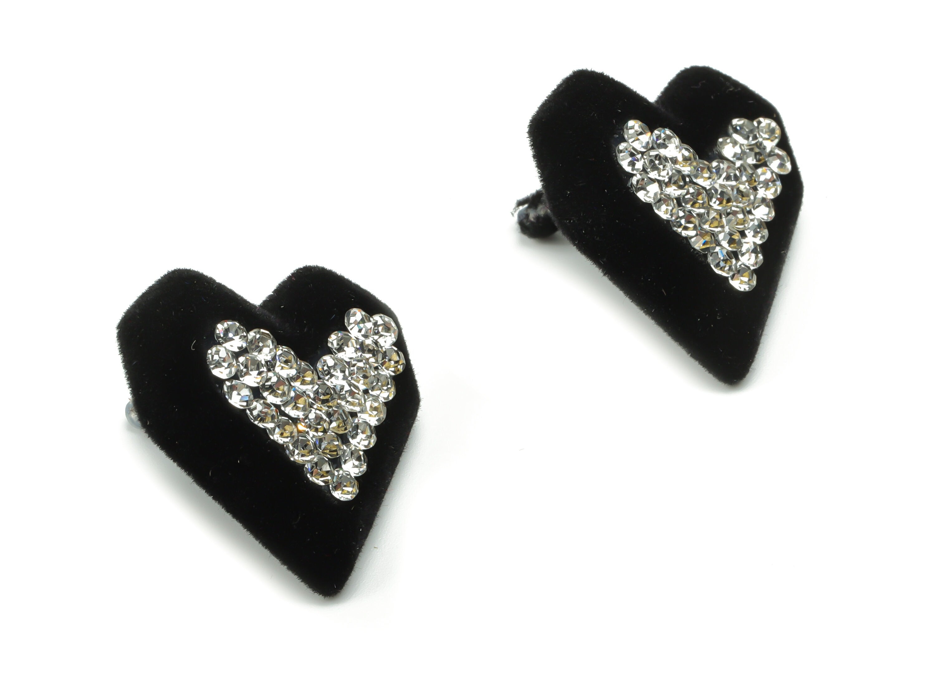 Acrylic Heart Earring Stud - Acrylic Heart Post – Imitation Silver Stud – Czech Glass - Jewelry Making Supplies – 27.9x25.3x5.2mm - AC2385 - DOMEDBAZAAR