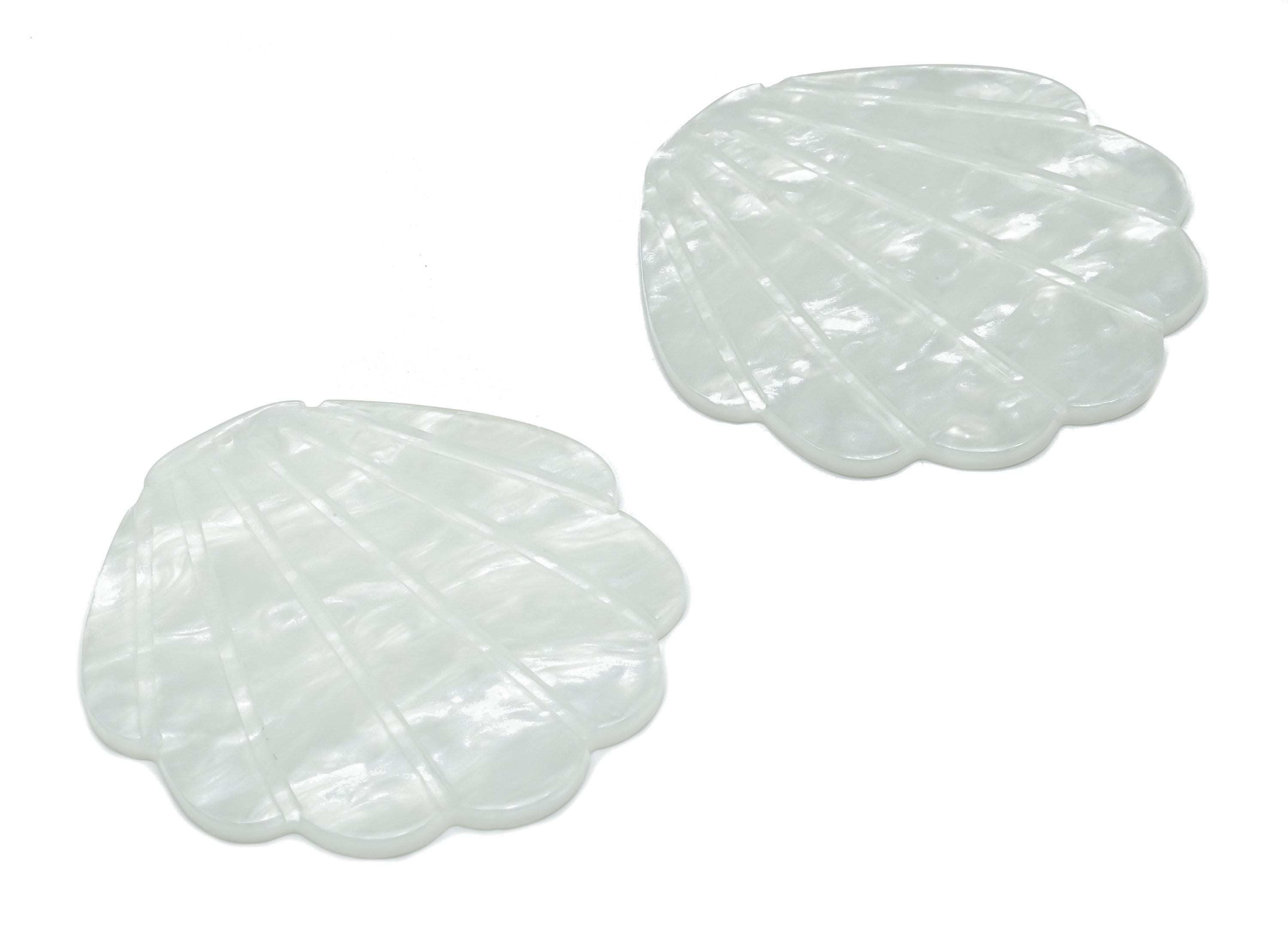 Acrylic Shell Earring Charms - Acrylic Shell Pendant - Jewelry Making Supplies - Color Code: A795 - 50.21x47.99x2.21mm - AC2388-A795 - DOMEDBAZAAR