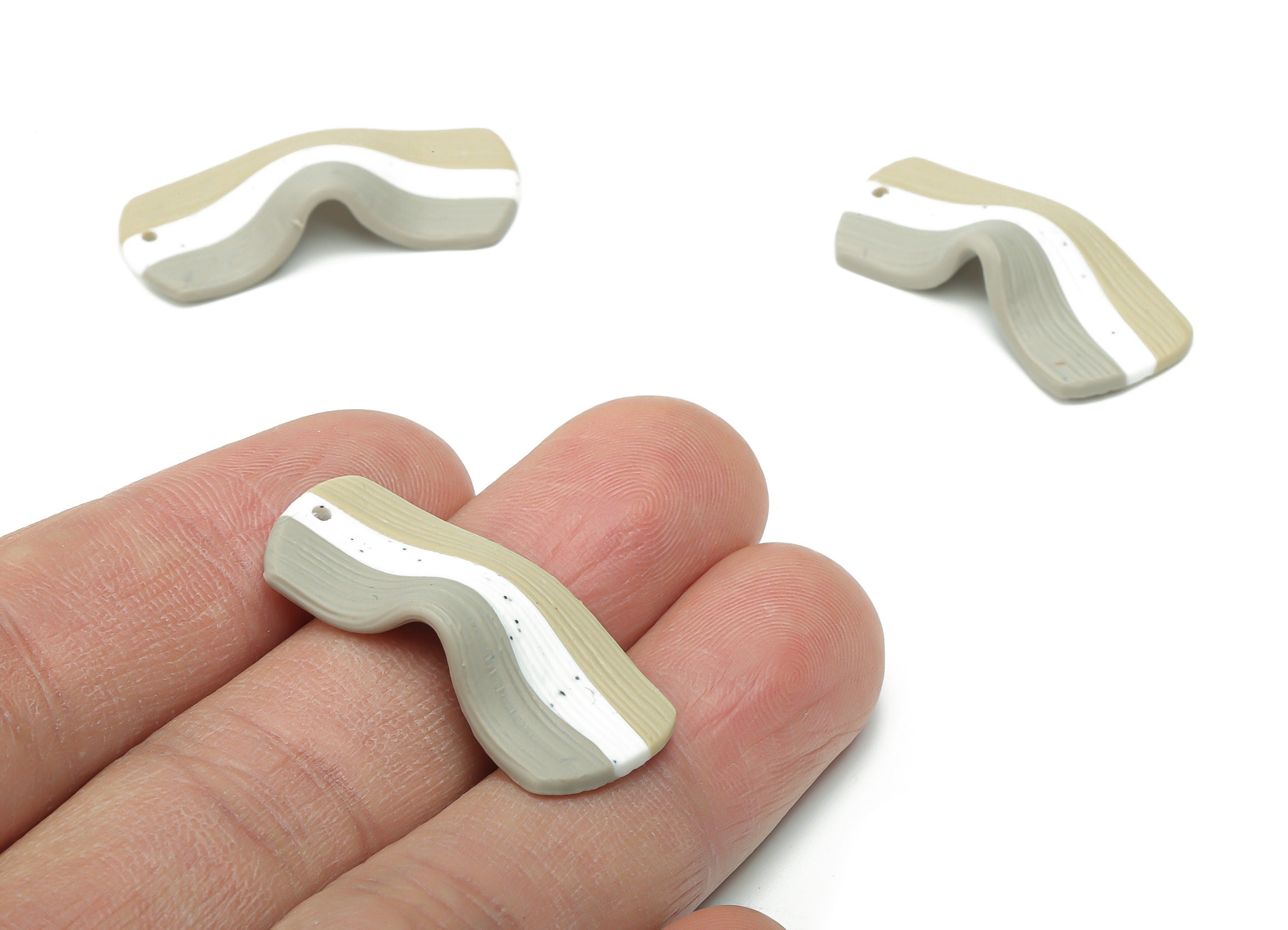 Polymer Clay Rectangle Earring Charms - Polymer Clay Rectangle Pandant - Jewelry Handmade Making - 31.52x14.41x1.97mm - PC2315 - DOMEDBAZAAR