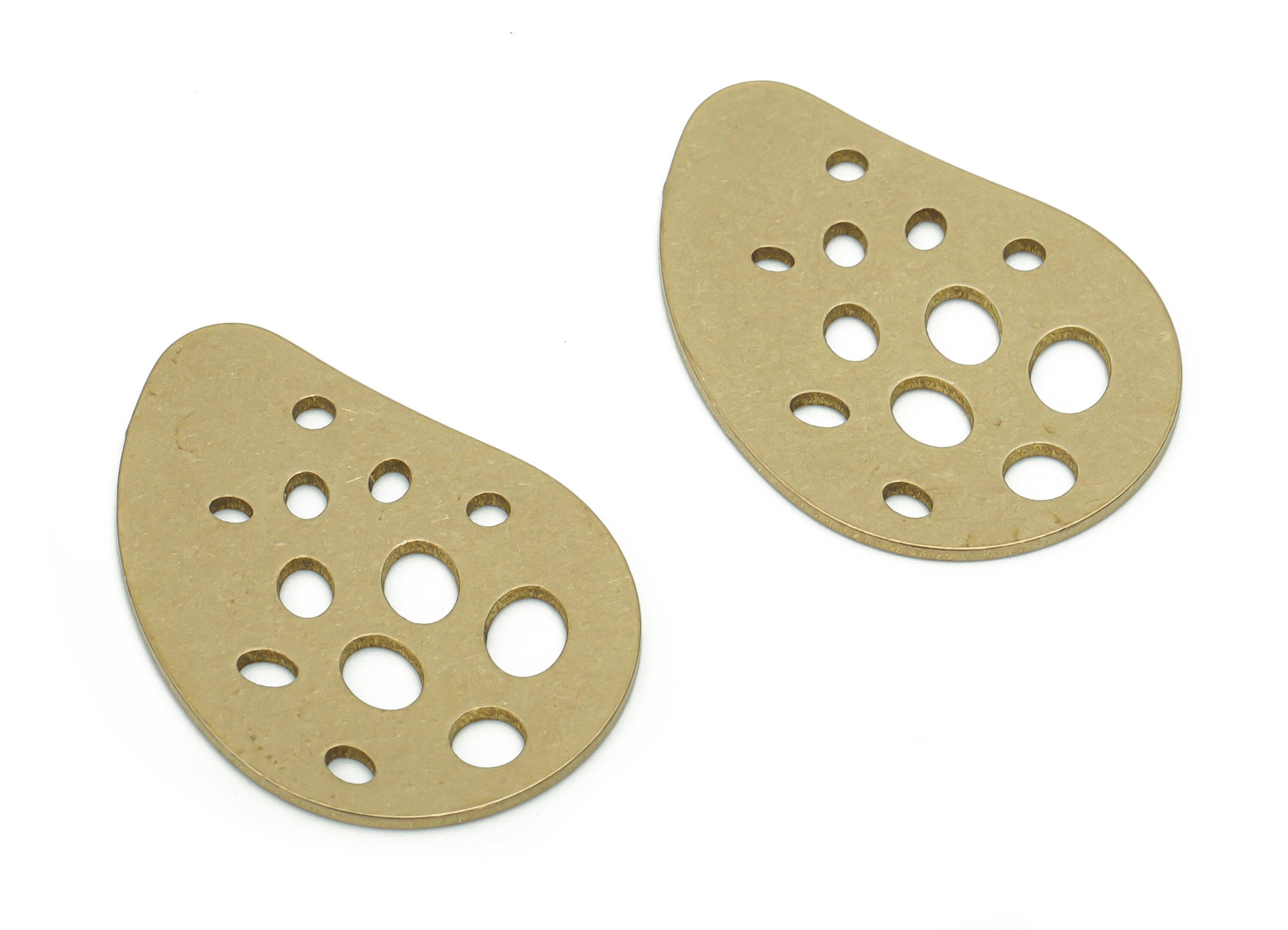 Brass Bubble Geometry Earring Connector - Raw Brass Bubble Irregular Pendant - DIY Jewelry Making Supplies - 29.74x20.19x0.78mm - PPZ0146 - DOMEDBAZAAR