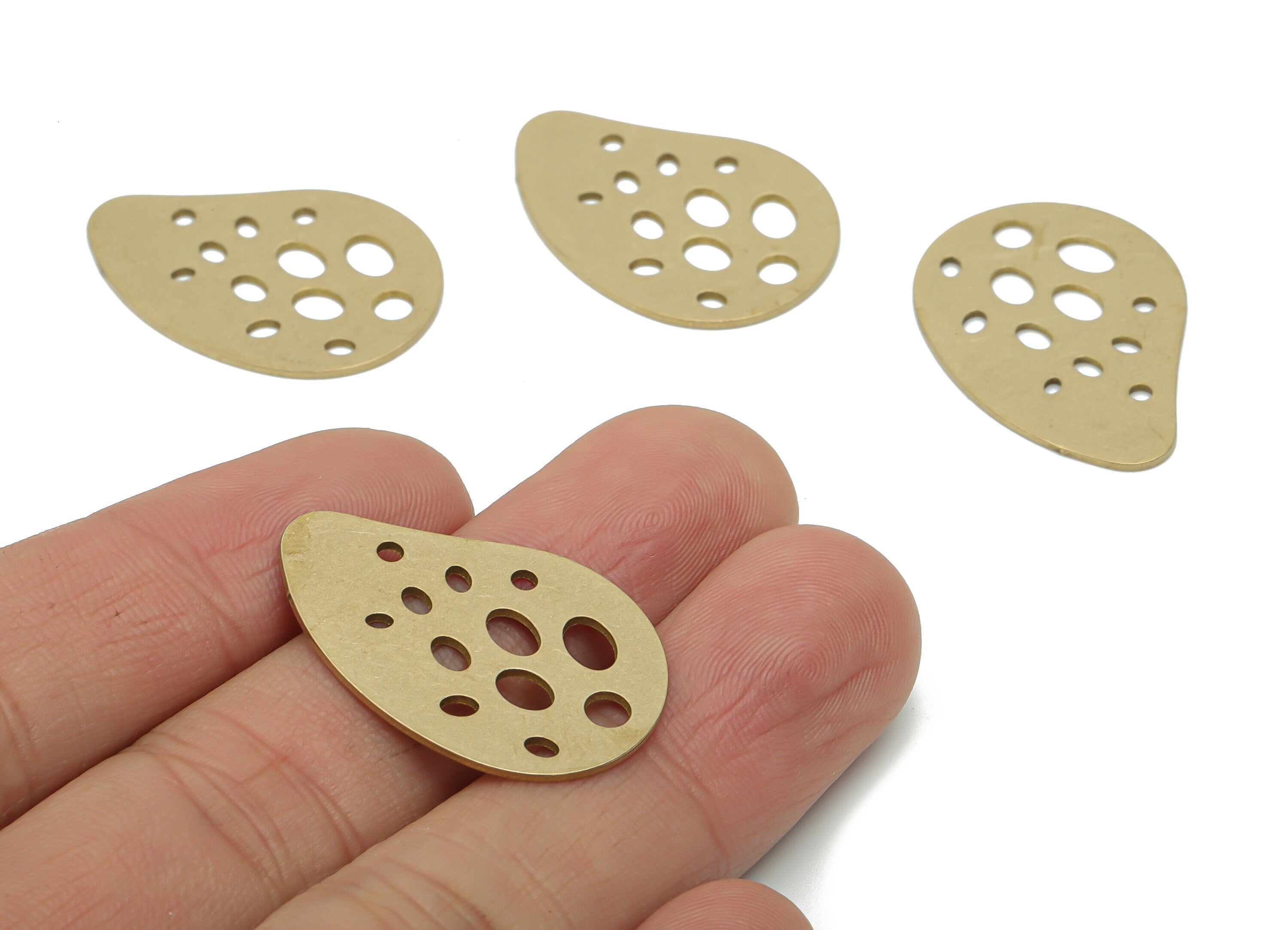 Brass Bubble Geometry Earring Connector - Raw Brass Bubble Irregular Pendant - DIY Jewelry Making Supplies - 29.74x20.19x0.78mm - PPZ0146 - DOMEDBAZAAR
