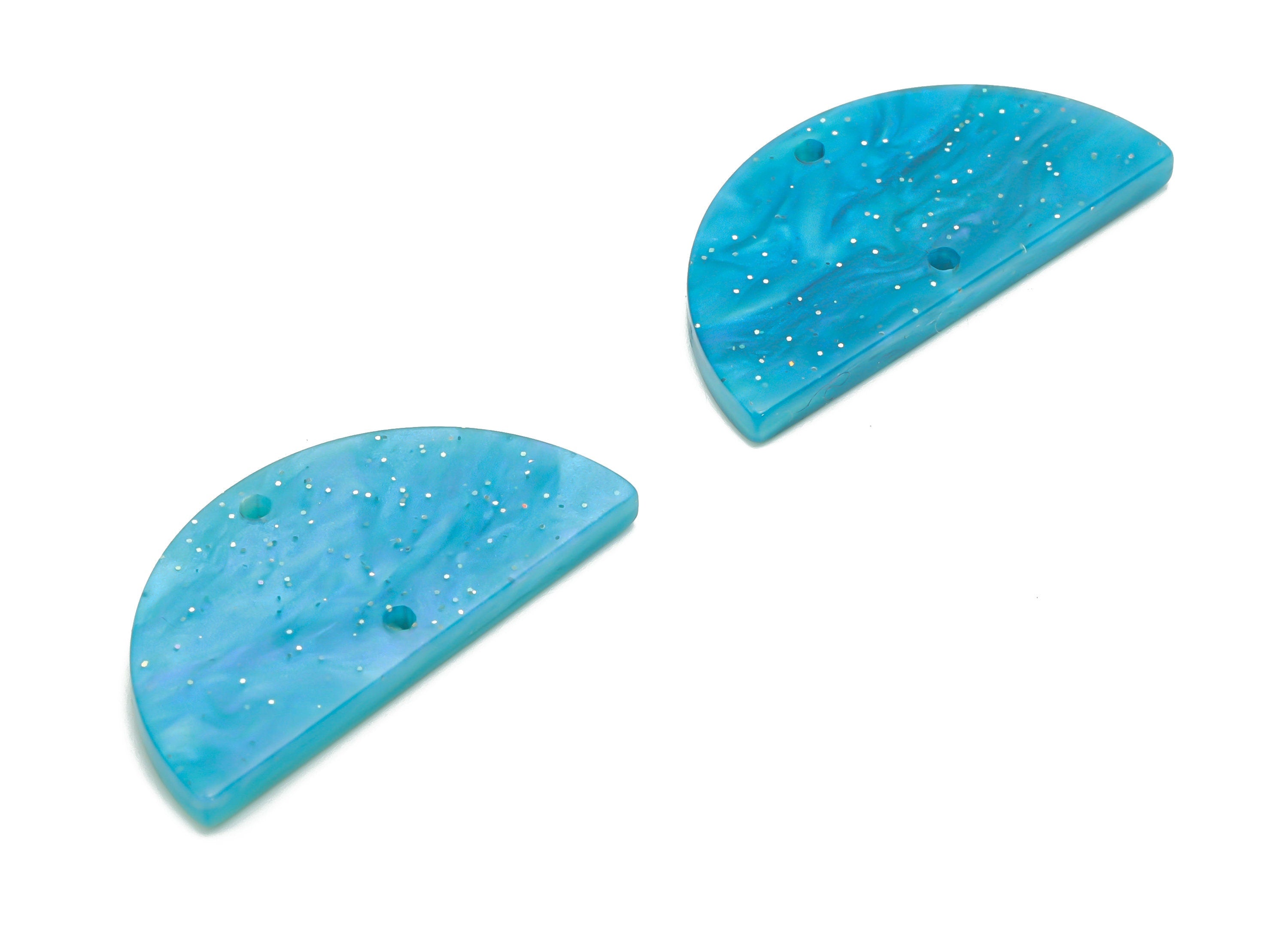 Acrylic Semicircle Earring Connector - Acrylic Half Moon Charms and Pendant - Jewelry Supplies - Color Code:A804 - 30x15x3mm - AC1061-A804 - DOMEDBAZAAR