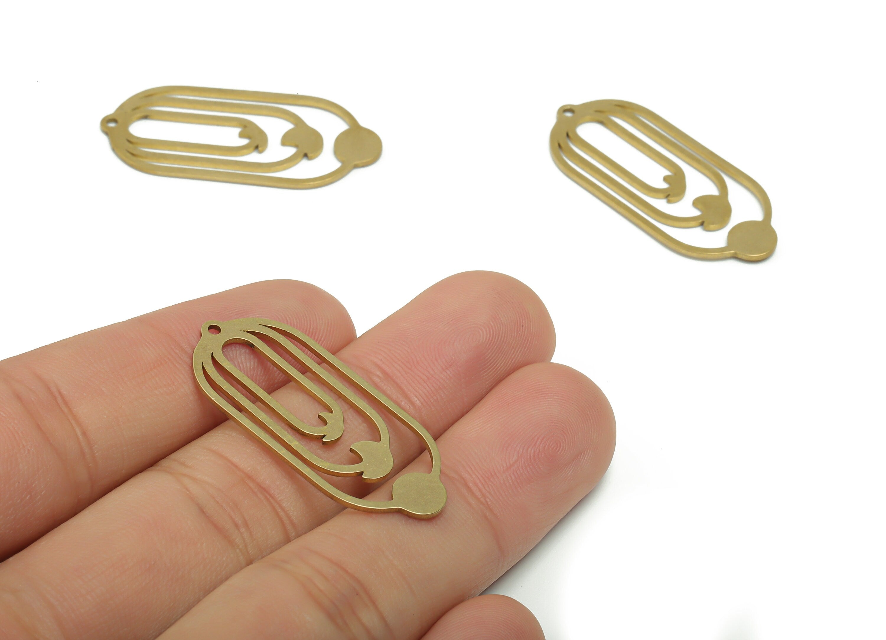 Brass Oval Crescent Sun Earring Charms - Raw Brass Phase of Moon Pendant - Jewelry Making Supplies - 35.83x15.23x0.83mm - PPZ0101 - DOMEDBAZAAR