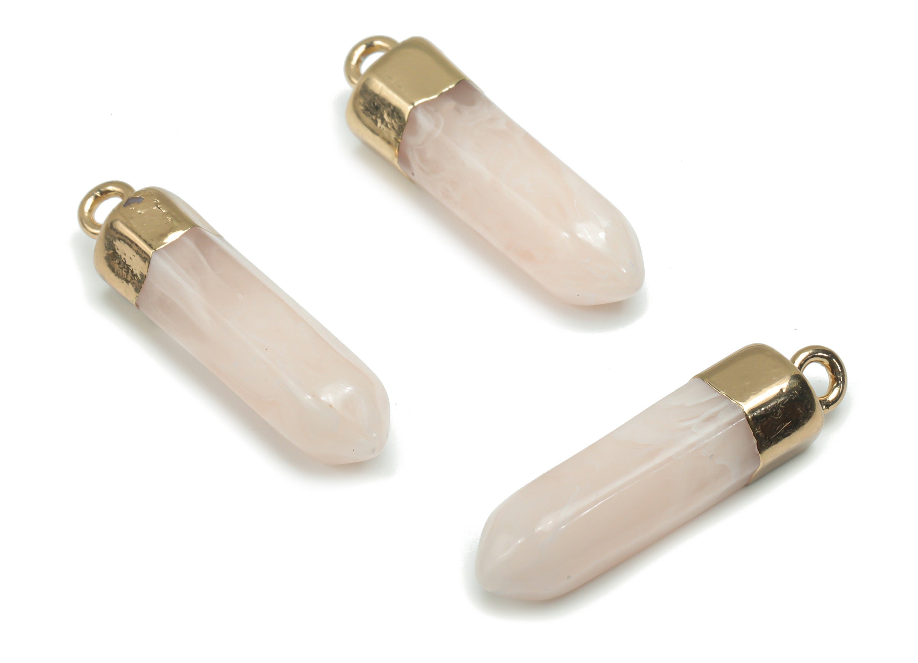 Resin Stick Earring Charms - Brass Stick Pendant - Gold Tone Plated Brass – Jewelry Making Supplies - 26.93x7.68x7.68mm - RC1210 - DOMEDBAZAAR