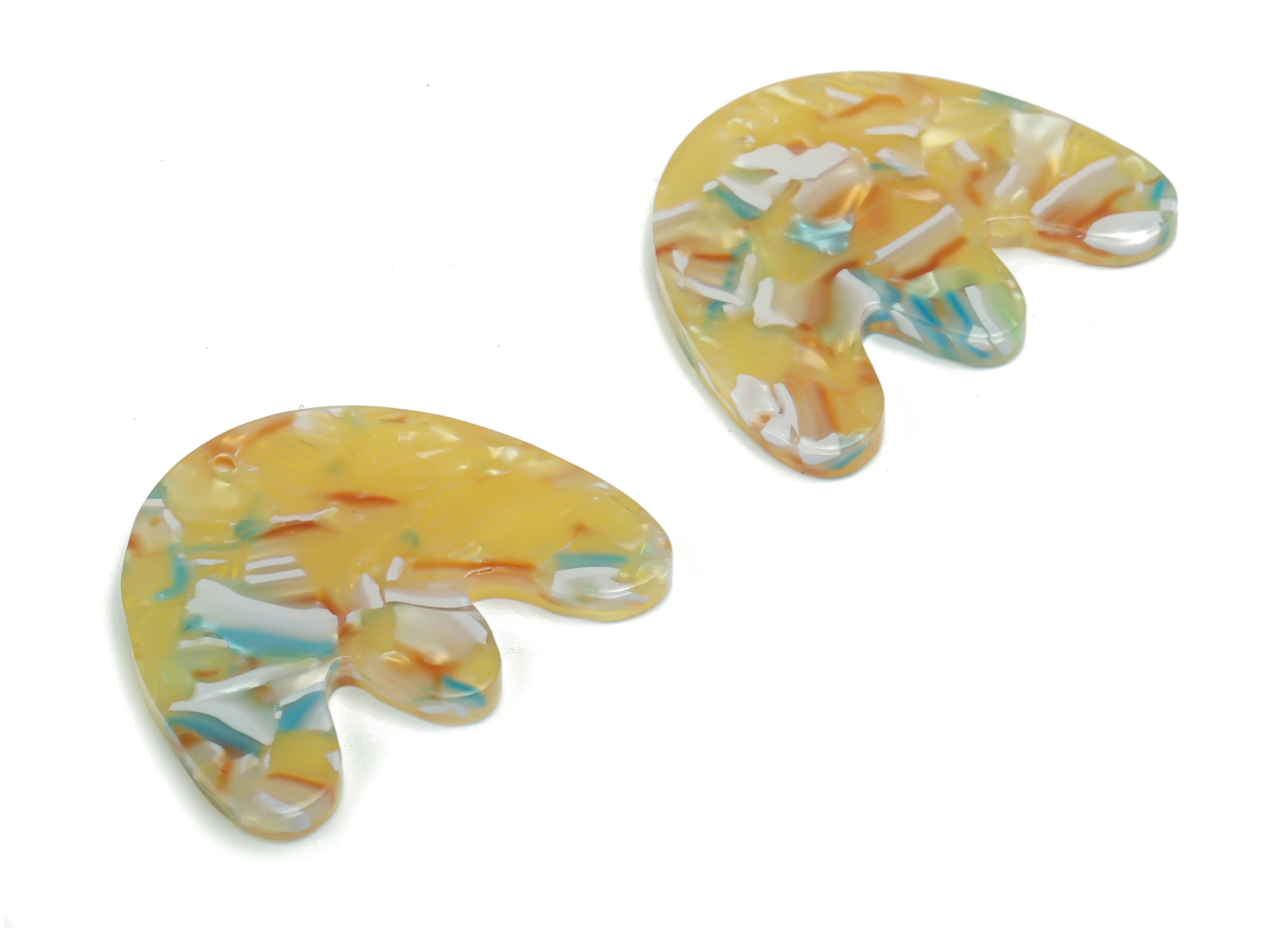 PVC Jellyfish E Earring Charms - PVC Geometry Pendant - Jewelry Making Supplies - Color Code: A814 - 28.44x23.09x2.97mm -AC2395-A814 - DOMEDBAZAAR