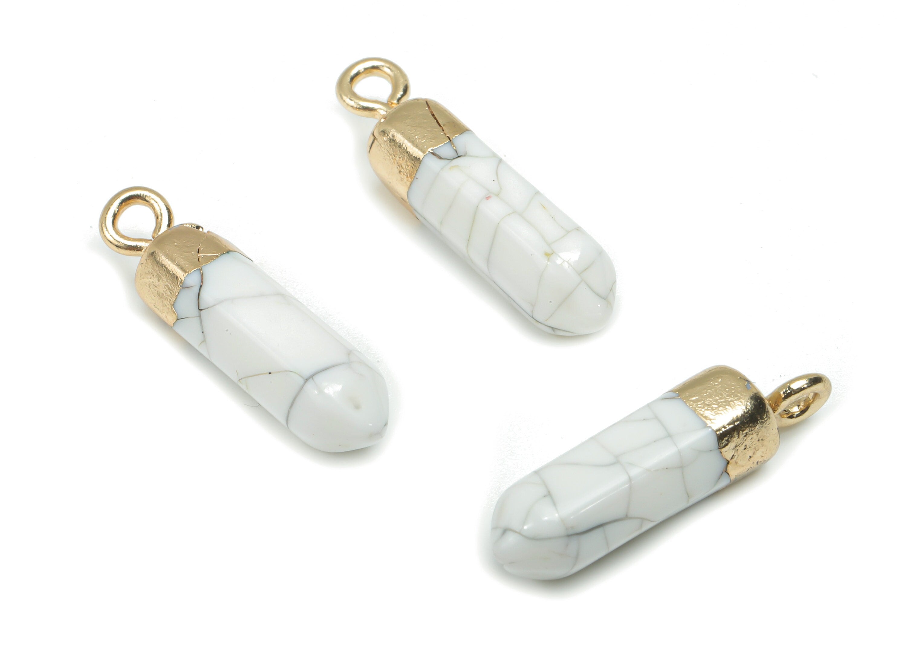 Resin Stick Earring Charms - Brass Spike Stick Pendant - Gold Tone Plated Brass – Jewelry Making Supplies - 21.6x5.93x5.93mm - RC1208G - DOMEDBAZAAR