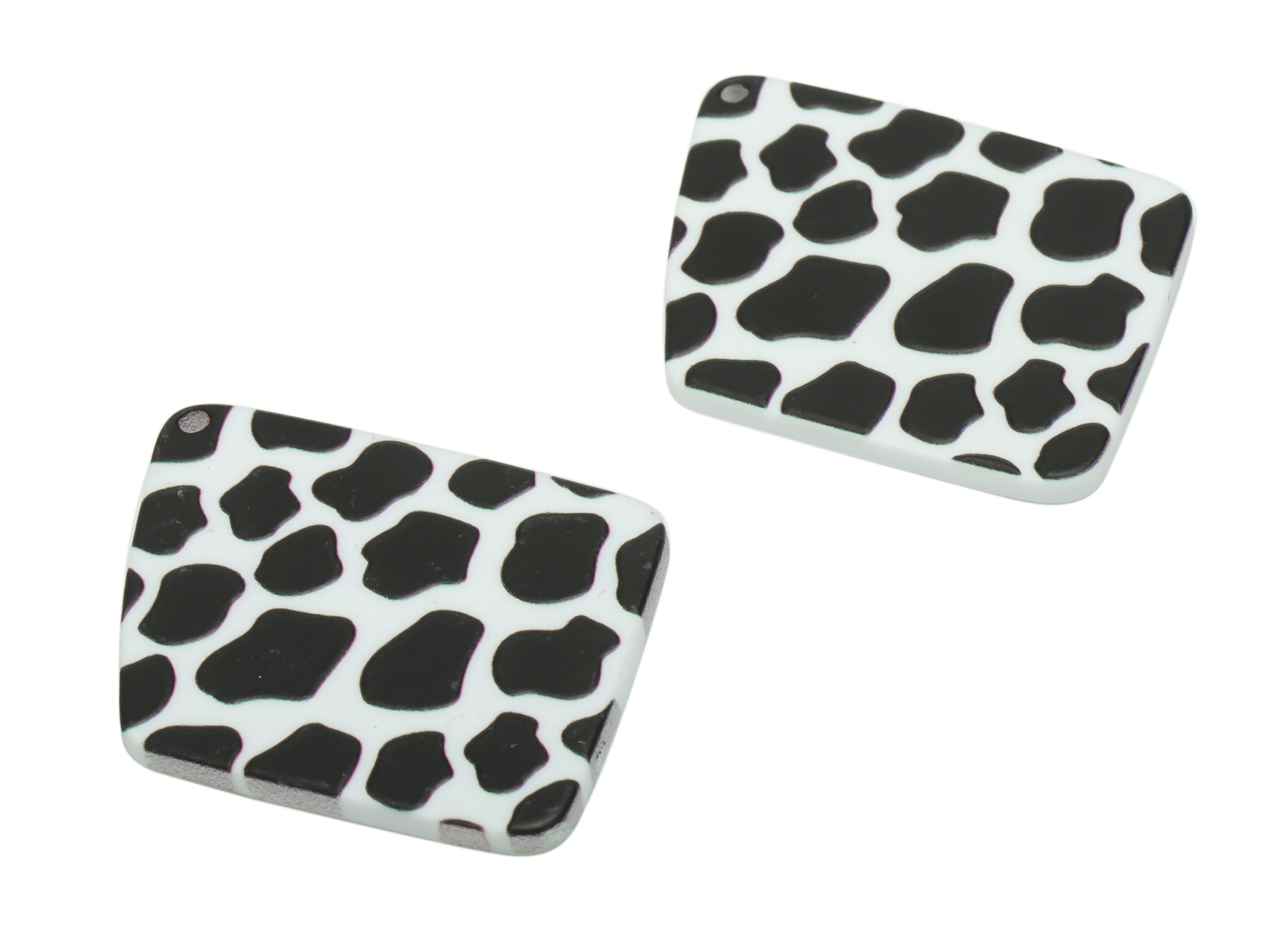 Acrylic Leopard Rhombus Earring Charms - Acrylic Diamond Pendant - Jewelry Making Supplies - 42.54x34.4x2.29mm - AC2436 - DOMEDBAZAAR