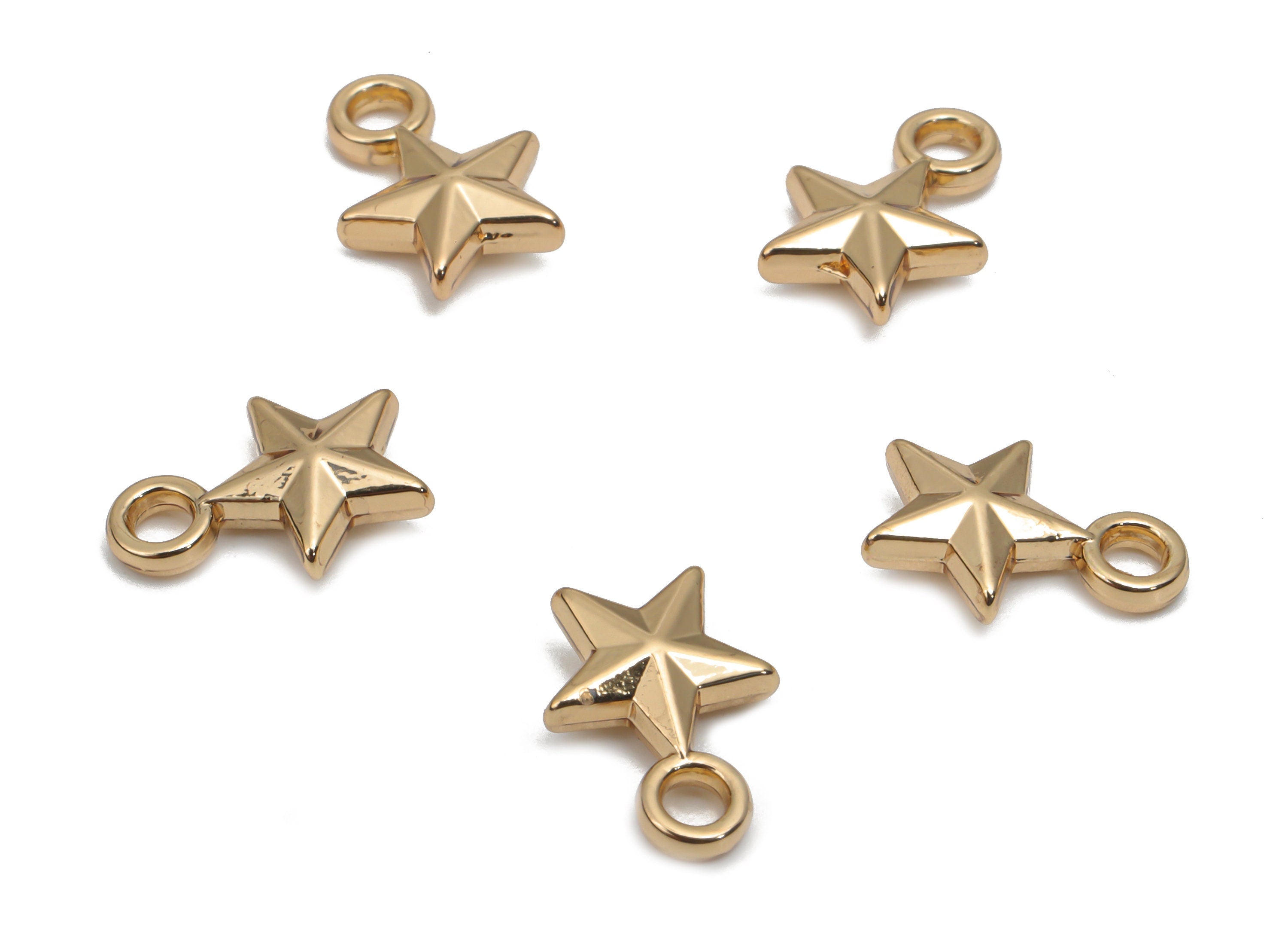 Alloy Star Earring Charms - Alloy Star Pendant - Gold Tone Plated Alloy - Jewelry Making Supplies - 10.96x7.72x3.05mm - ZZ2027 - DOMEDBAZAAR