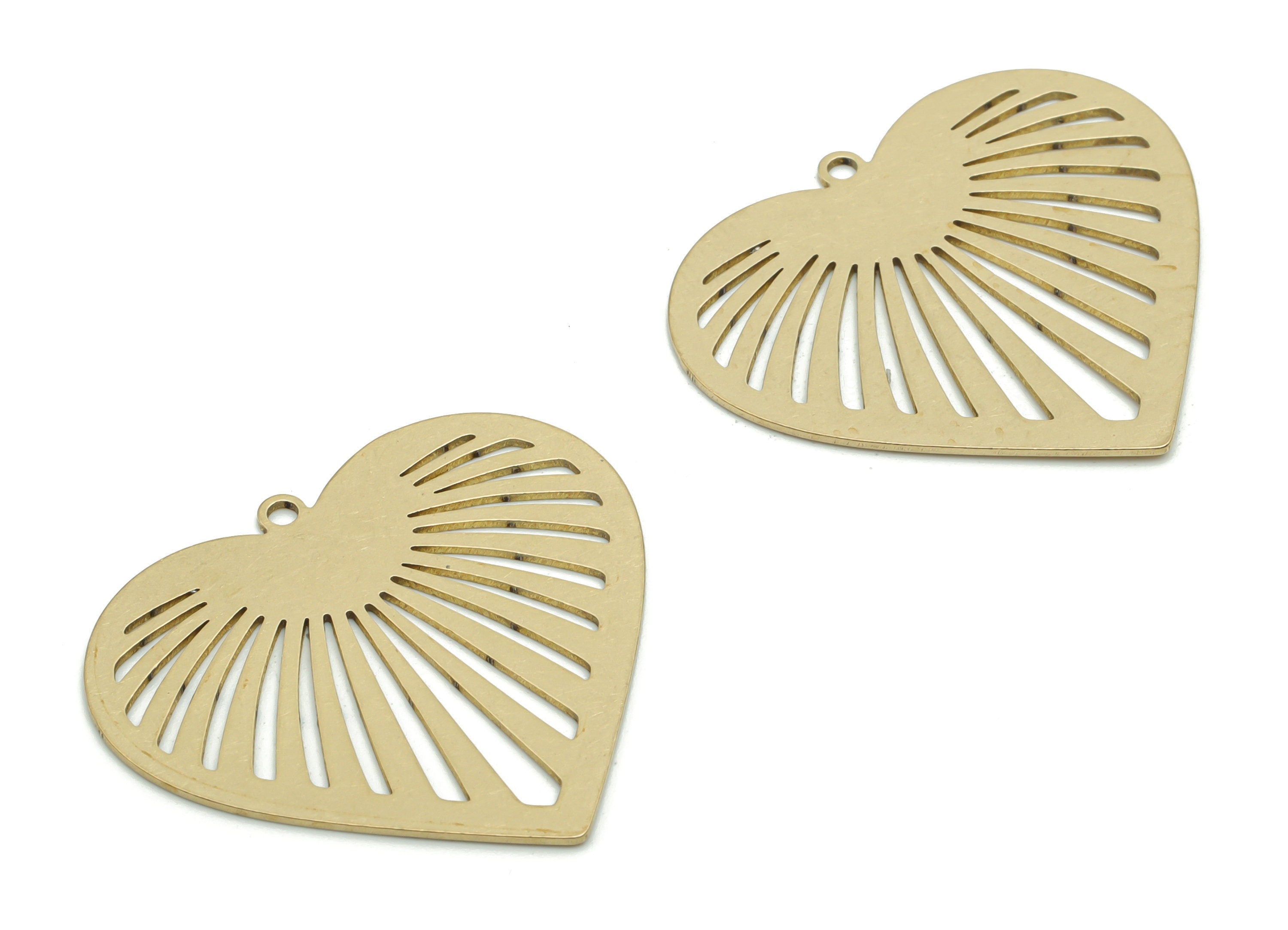 Brass Ropical Leaf  Earring Charms - Raw Brass Ropical Leaf Pendant - DIY Jewelry Making Supplies - 29.91x26.98x0.59mm - PP4973 - DOMEDBAZAAR