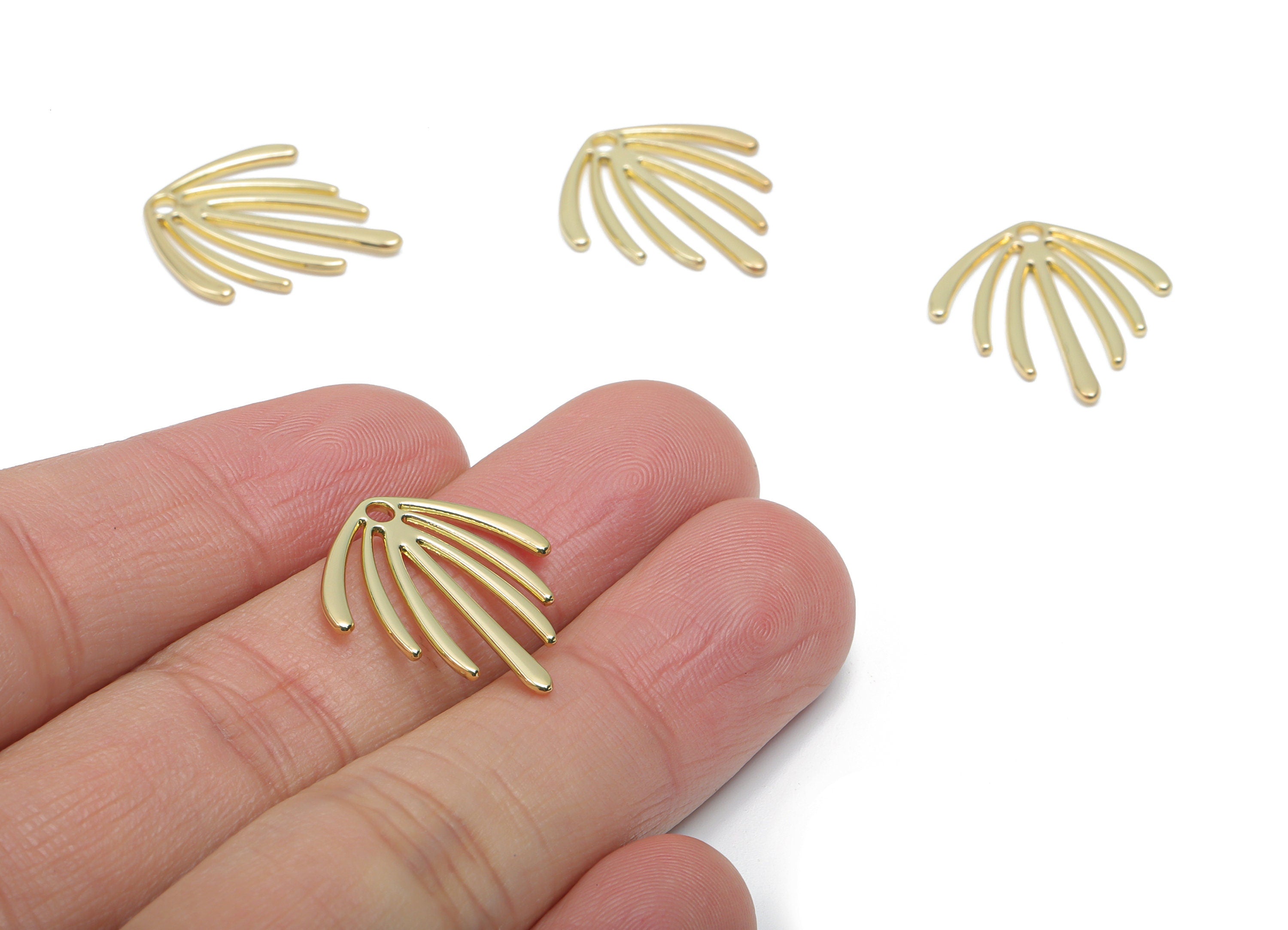Zinc Alloy Fringe Earring Charms - Alloy Fringe Pendant - Gold Tone Plated Alloy - Jewelry Making Supplies - 22.25x19.17x1.25mm - ZZ1980 - DOMEDBAZAAR