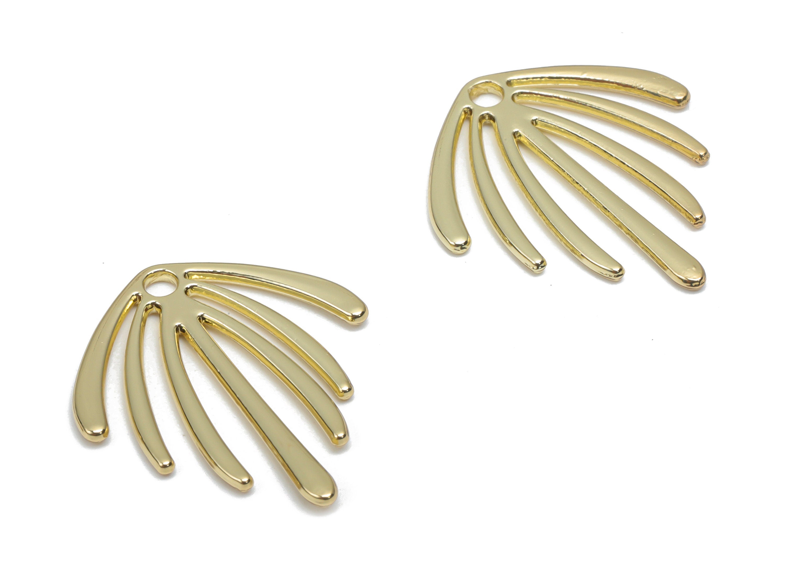 Zinc Alloy Fringe Earring Charms - Alloy Fringe Pendant - Gold Tone Plated Alloy - Jewelry Making Supplies - 22.25x19.17x1.25mm - ZZ1980 - DOMEDBAZAAR