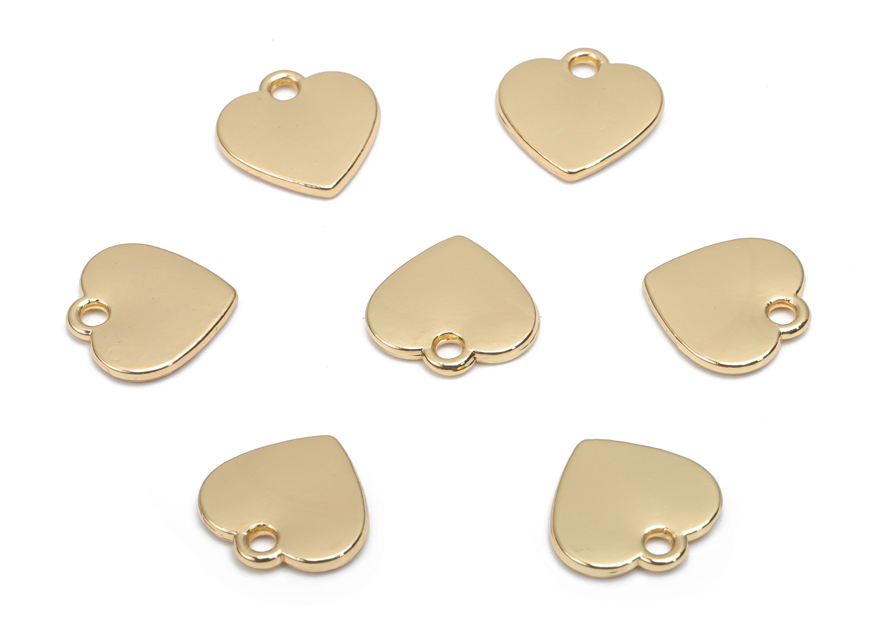 Alloy Heart Earring Charms - Alloy Heart Pendant - Gold Tone Plated Alloy - Jewelry Making Supplies - 10.16x10.09x1.17mm - ZZ2004 - DOMEDBAZAAR