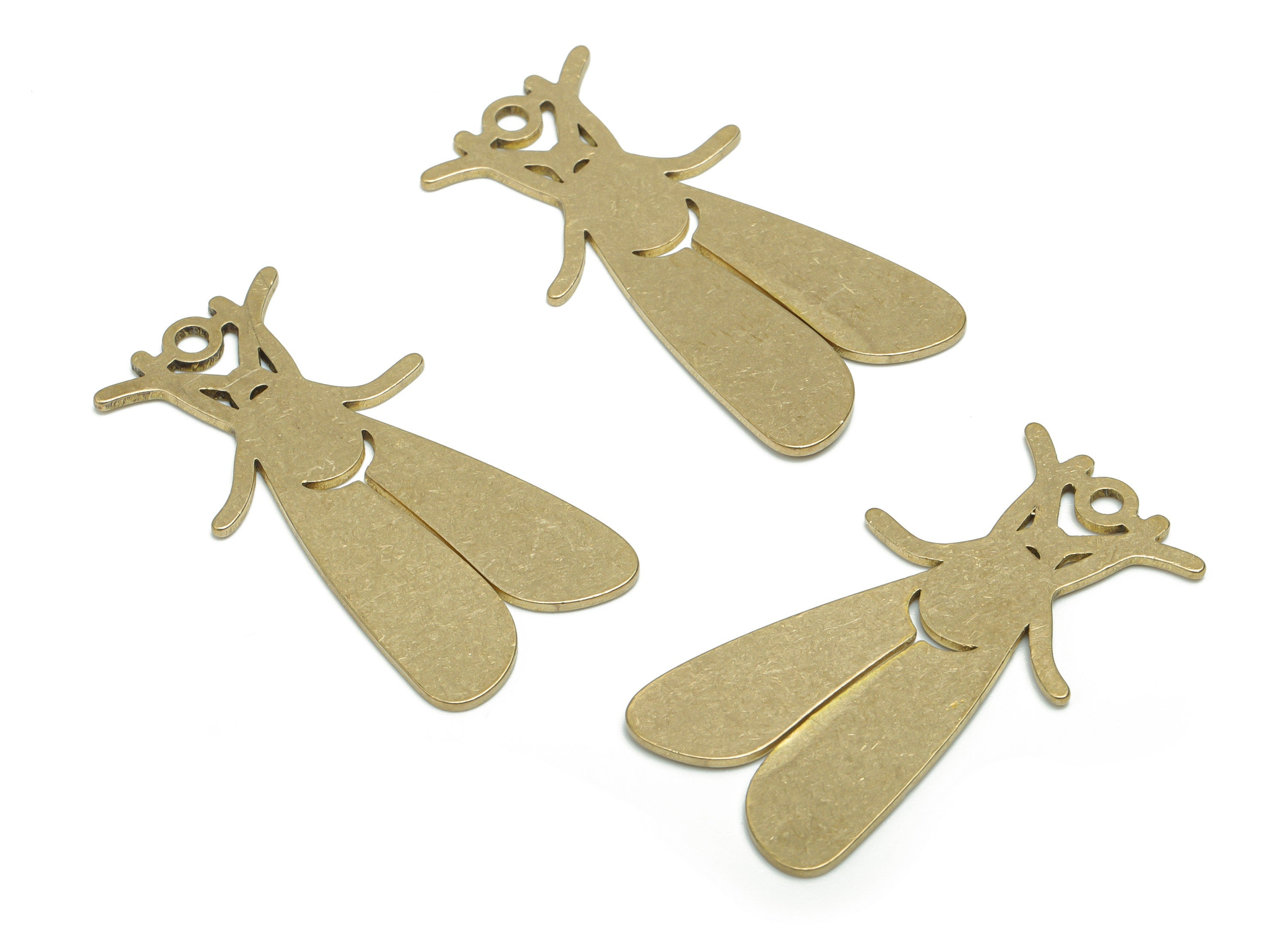 Personalized Stamping Blank - Brass Moth Earring Charms - Raw Brass Moth Pendant - Jewelry Making Supplies - 34.87x18.42x0.84mm - PPA1309 - DOMEDBAZAAR