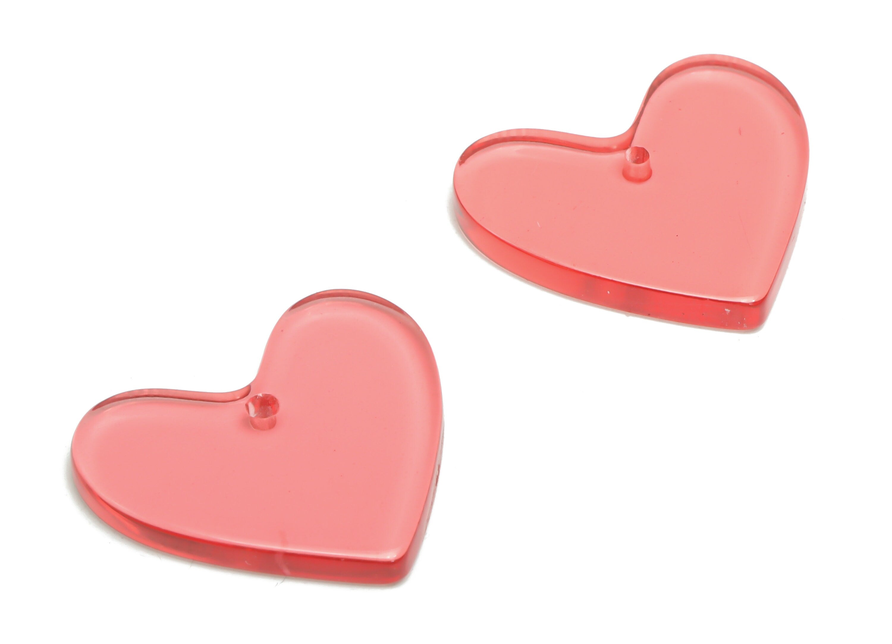 Acrylic Mini Heart Earring Charms - Acrylic Heart Pendant - Jewelry Making Supplies - Color Code: A69 - 23.39x20.7x2.18mm - AC1036-A69 - DOMEDBAZAAR