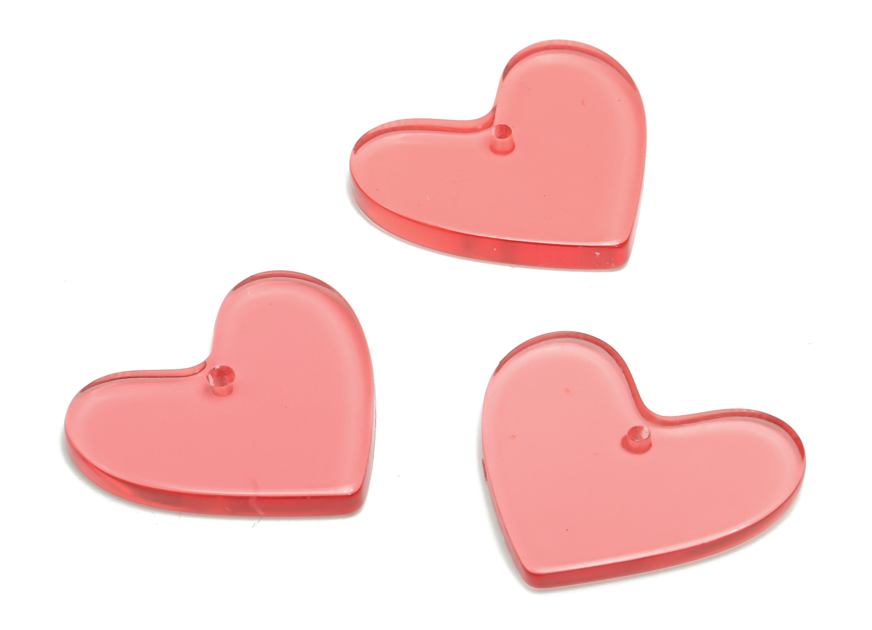 Acrylic Mini Heart Earring Charms - Acrylic Heart Pendant - Jewelry Making Supplies - Color Code: A69 - 23.39x20.7x2.18mm - AC1036-A69 - DOMEDBAZAAR
