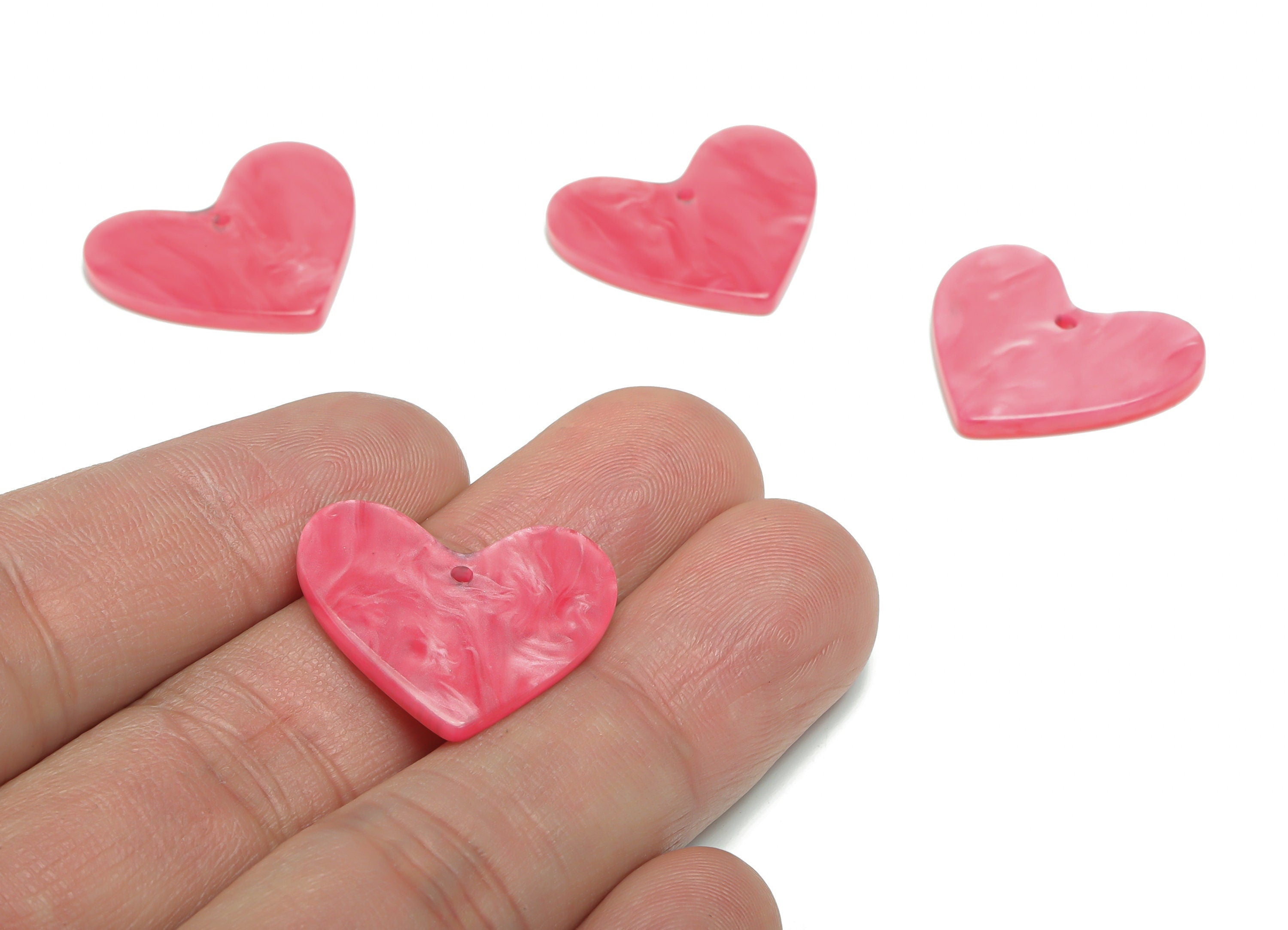 Acrylic Mini Heart Earring Charms - Acrylic Heart Pendant - Jewelry Making Supplies - Color Code: A629 - 23.65x20.71x2.24mm - AC1036-A629 - DOMEDBAZAAR