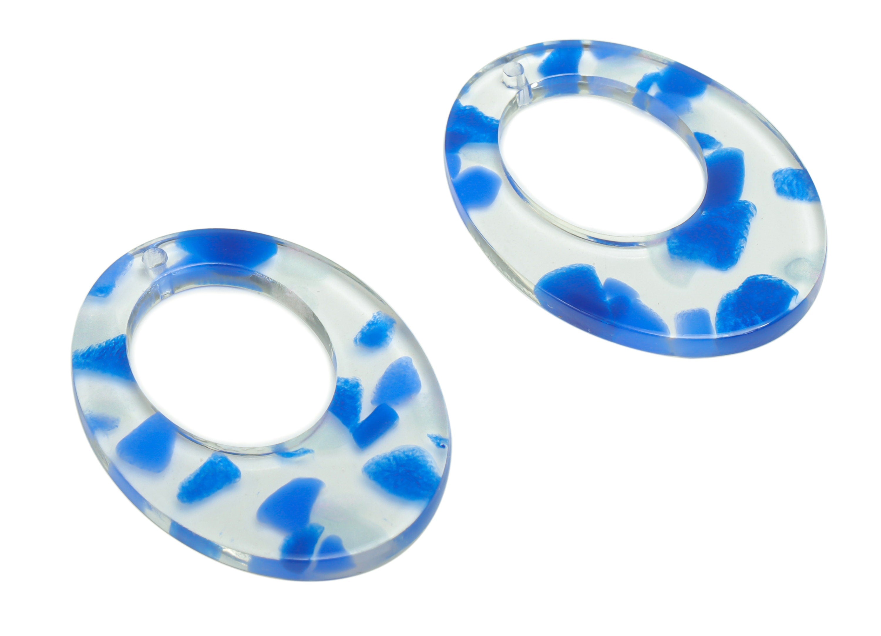 Acrylic Oval Earring Charms - Acrylic Oval Pendant - Jewelry Making Supplies - Color Code: A827 - 33.27x23.79x2.36mm - AC2444-A827 - DOMEDBAZAAR