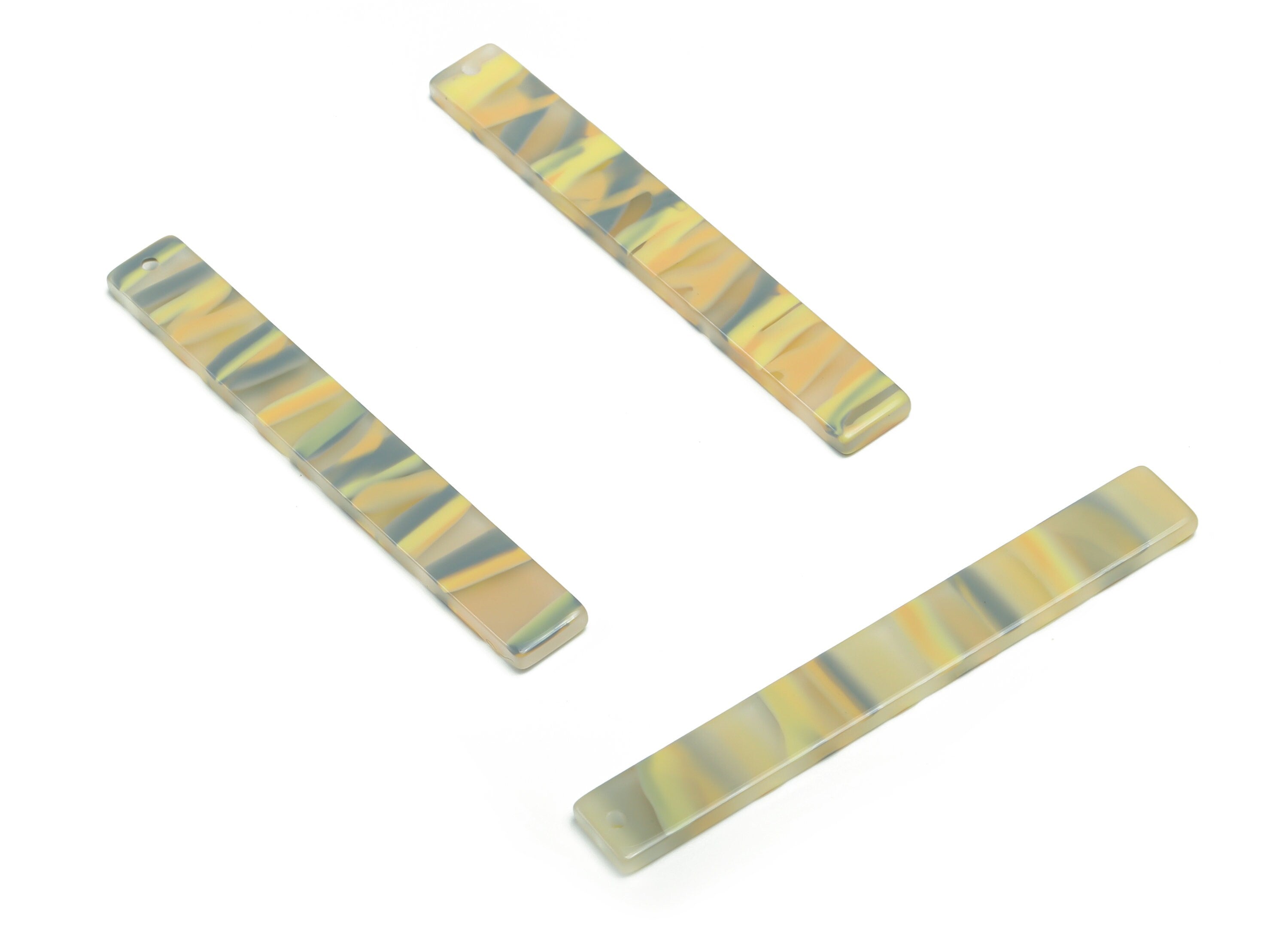 Acrylic Long Stick Earring Charms - Long Rectangle Pendant - Jewelry Making Supplies  - Color Code: A791 - 59.69x7.89x2.61mm - AC1049-A791 - DOMEDBAZAAR