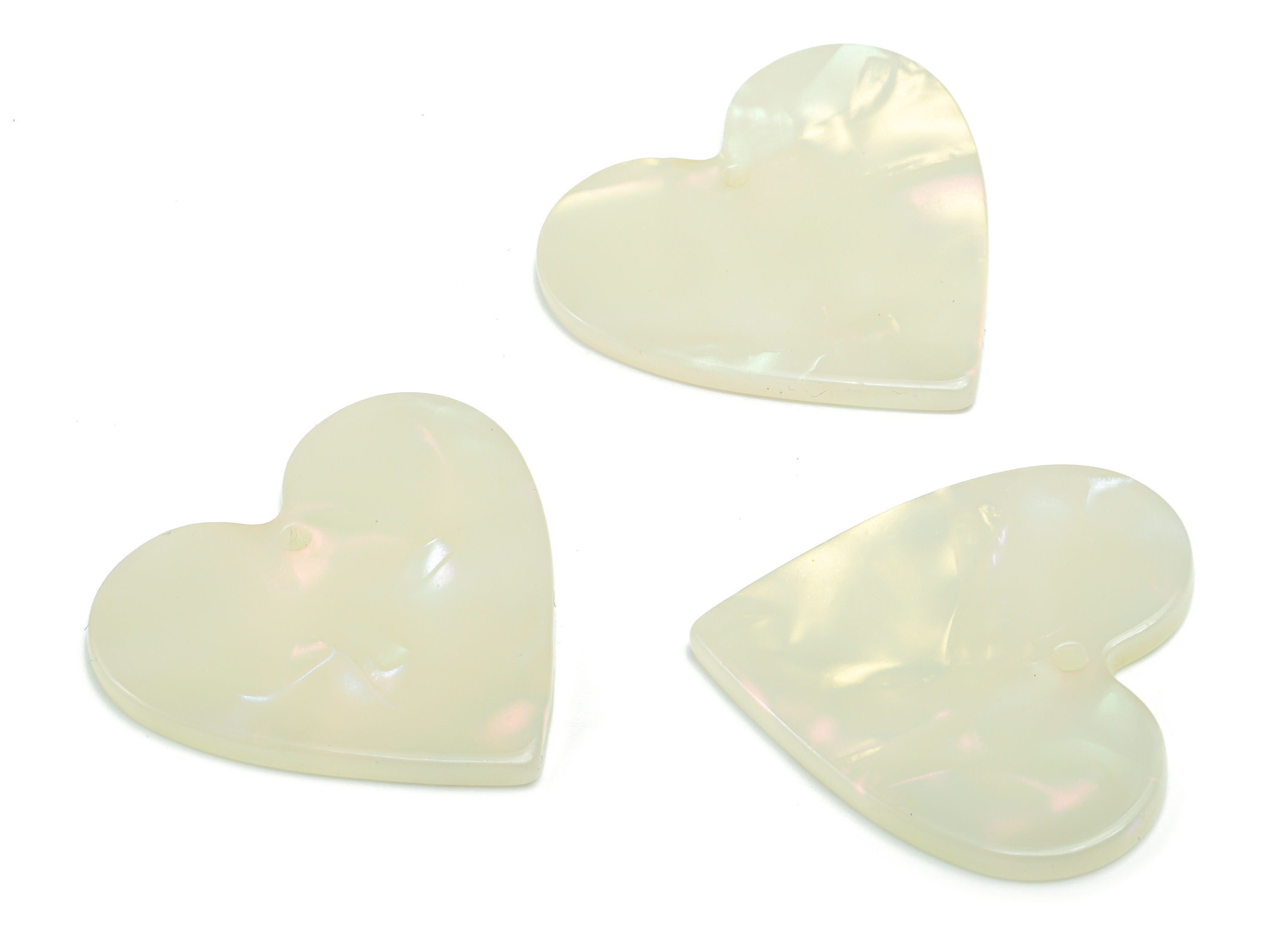 Acetate Heart Earring Charms - Acetate Heart Pendant - Jewelry Making Supplies - Color Code: A786 - 31.96x31.24x2.55mm - AC1431-A786 - DOMEDBAZAAR