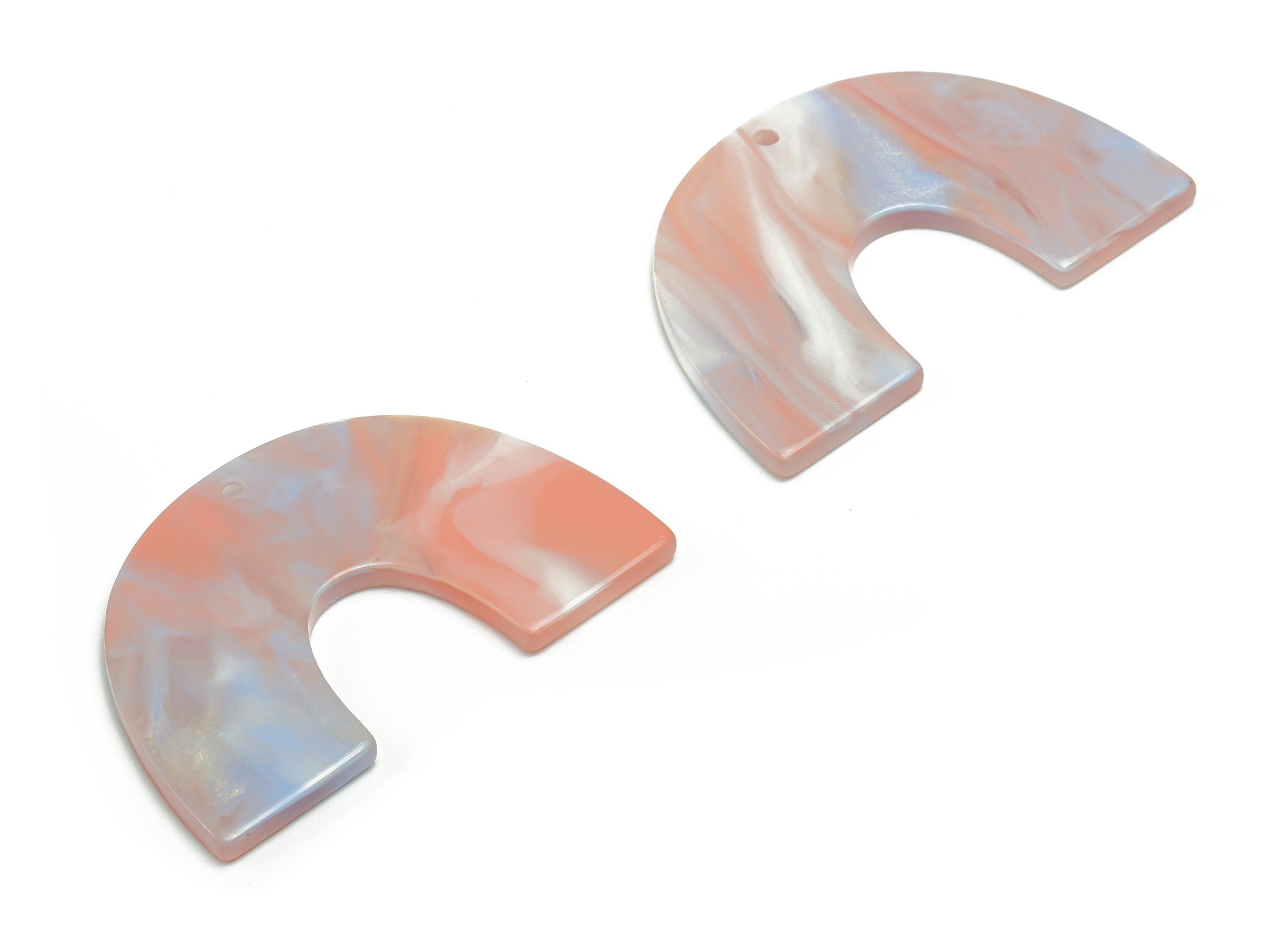 Acrylic Semicircle Earring Charms - Acrylic U Pendant Findings - Jewelry Supplies - Color Code: A782 - 39.69x25.92x2.37mm - AC2018-A782 - DOMEDBAZAAR