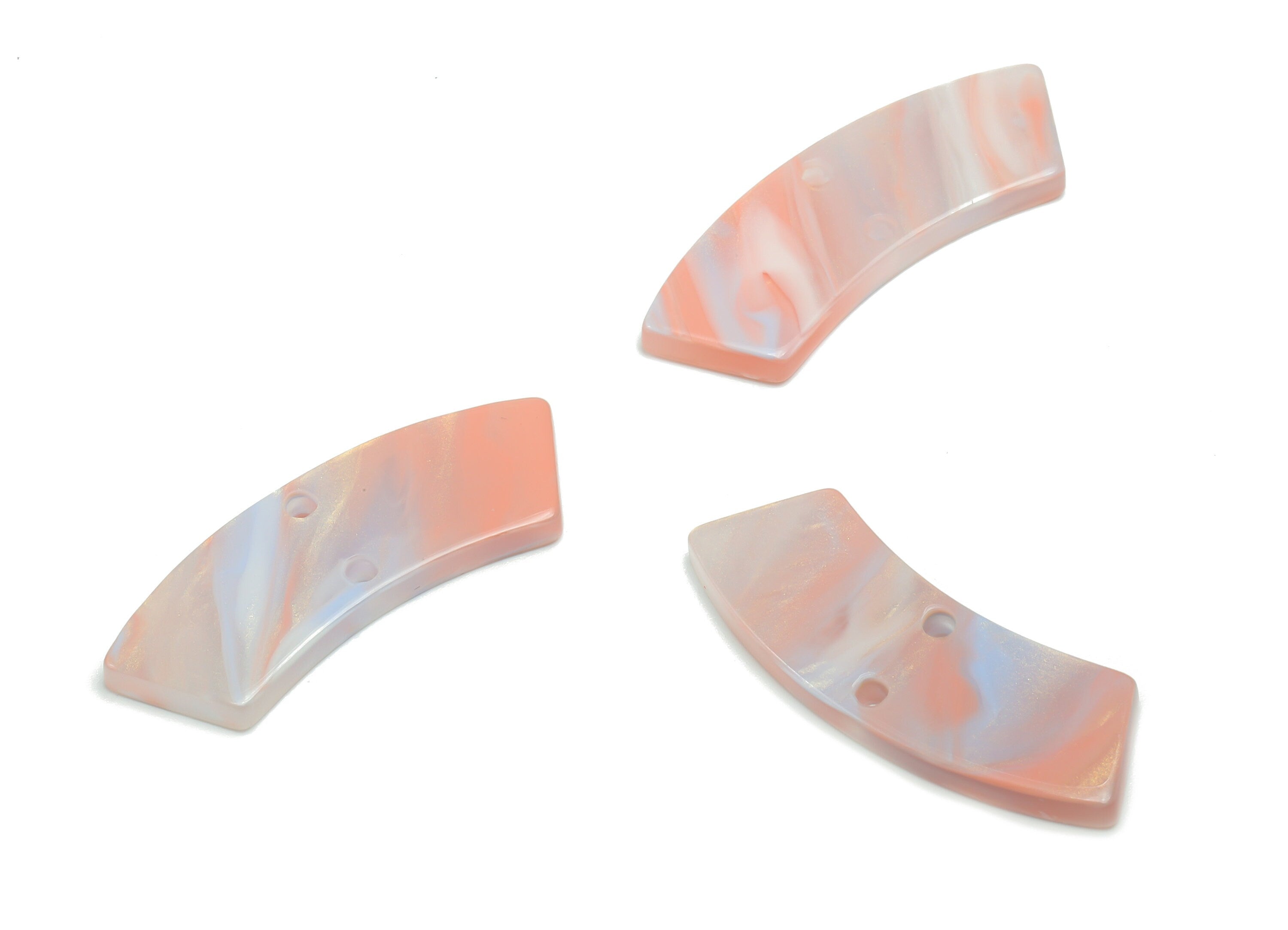 Acrylic Earring Charms - Irregular Shaped Connector - Arc Shaped 2 Hole - Jewelry Supplies - Color Code:A782- 30.78x9.68x2.7mm - AC2326-A782 - DOMEDBAZAAR