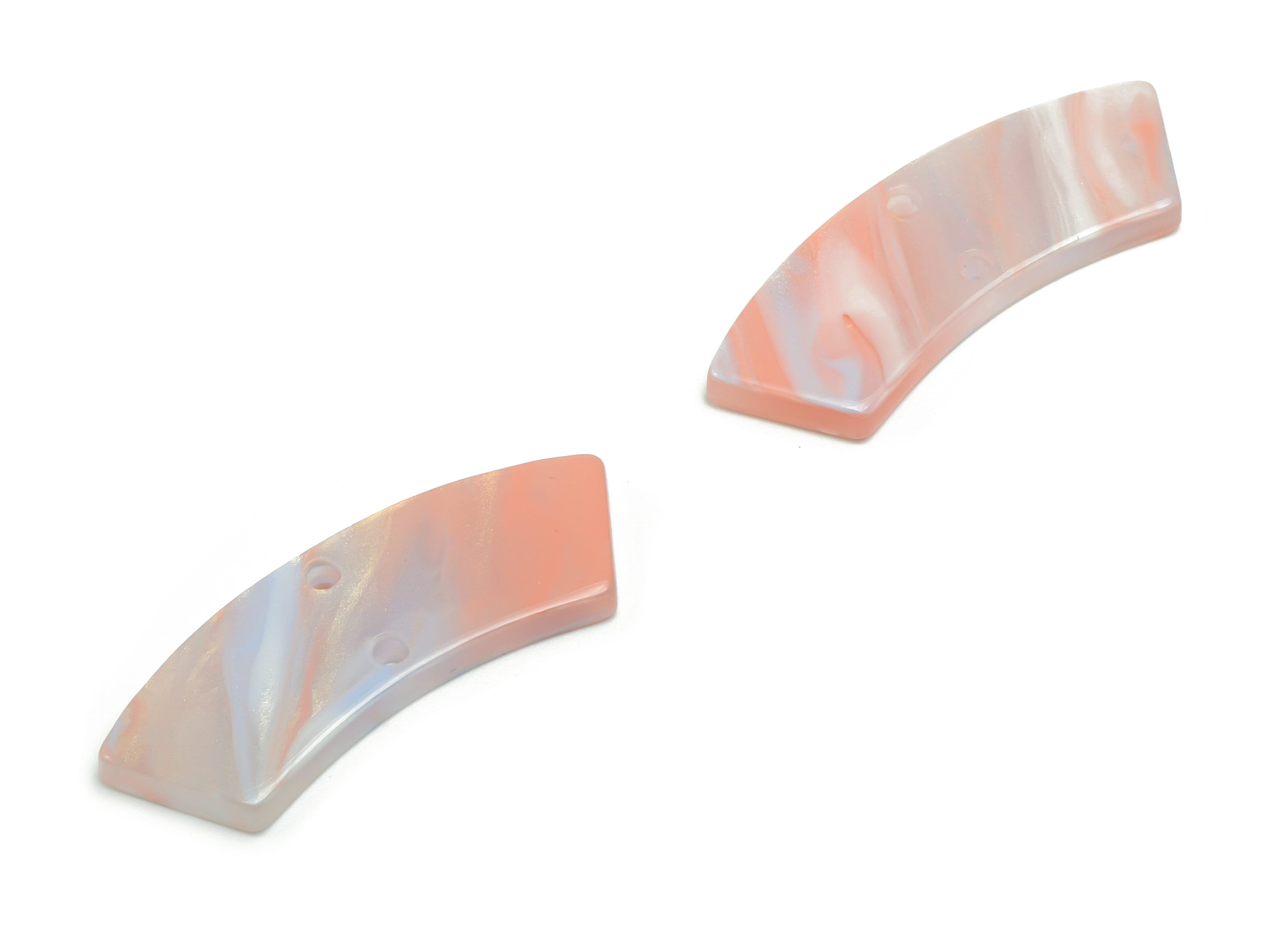 Acrylic Earring Charms - Irregular Shaped Connector - Arc Shaped 2 Hole - Jewelry Supplies - Color Code:A782- 30.78x9.68x2.7mm - AC2326-A782 - DOMEDBAZAAR