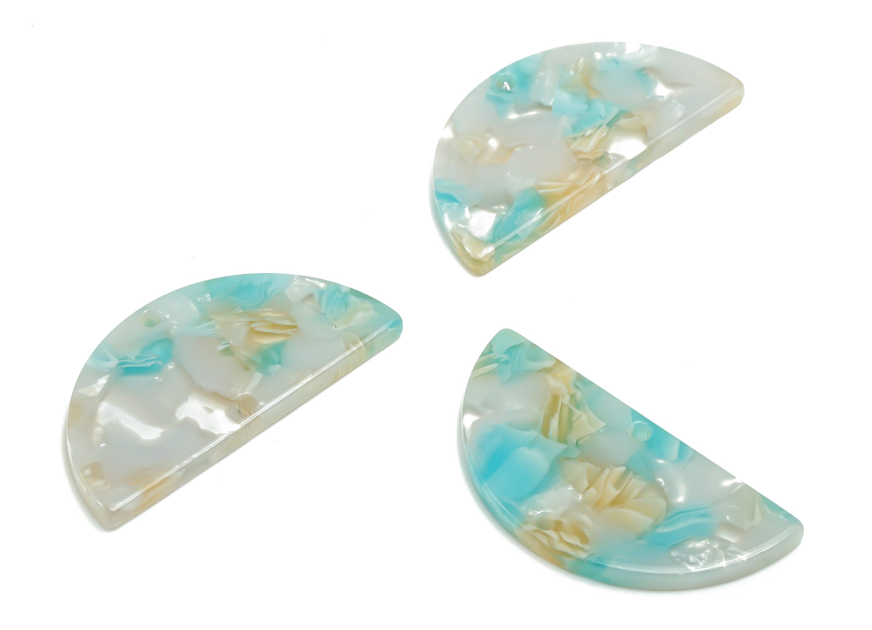 Acetate Semicircle Earring Connectors - Acetate Half Moon Charms - Jewelry Supplies - Color Code:A787 - 33.69x16.57x2.55mm - AC1218-A787 - DOMEDBAZAAR