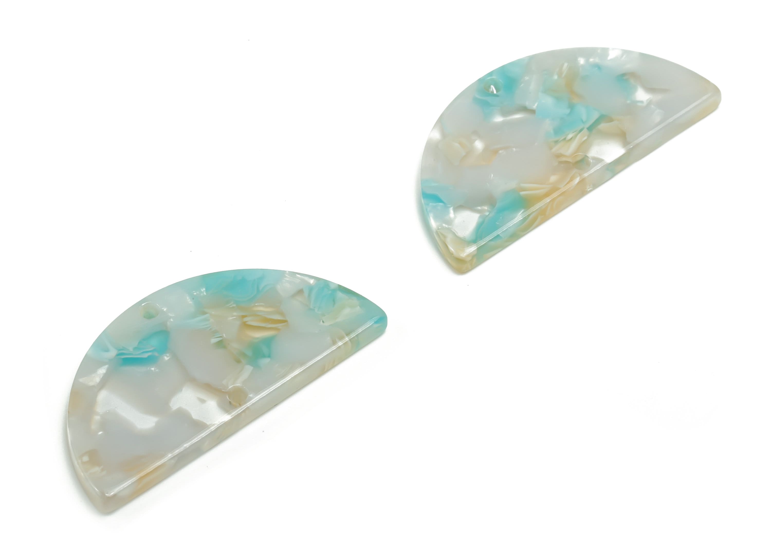 Acetate Semicircle Earring Connectors - Acetate Half Moon Charms - Jewelry Supplies - Color Code:A787 - 33.69x16.57x2.55mm - AC1218-A787 - DOMEDBAZAAR