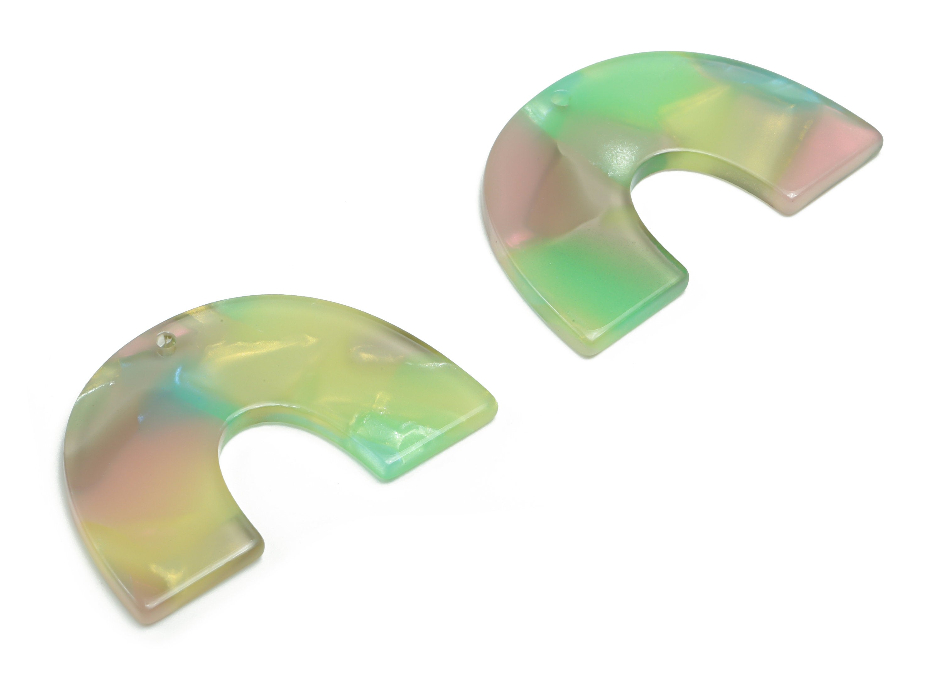 Acetate Semicircle Earring Charms - Acetate U Pendant Findings - Jewelry Supplies - Color Code: A783 - 39.78x26.03x2.57mm - AC2018-A783 - DOMEDBAZAAR