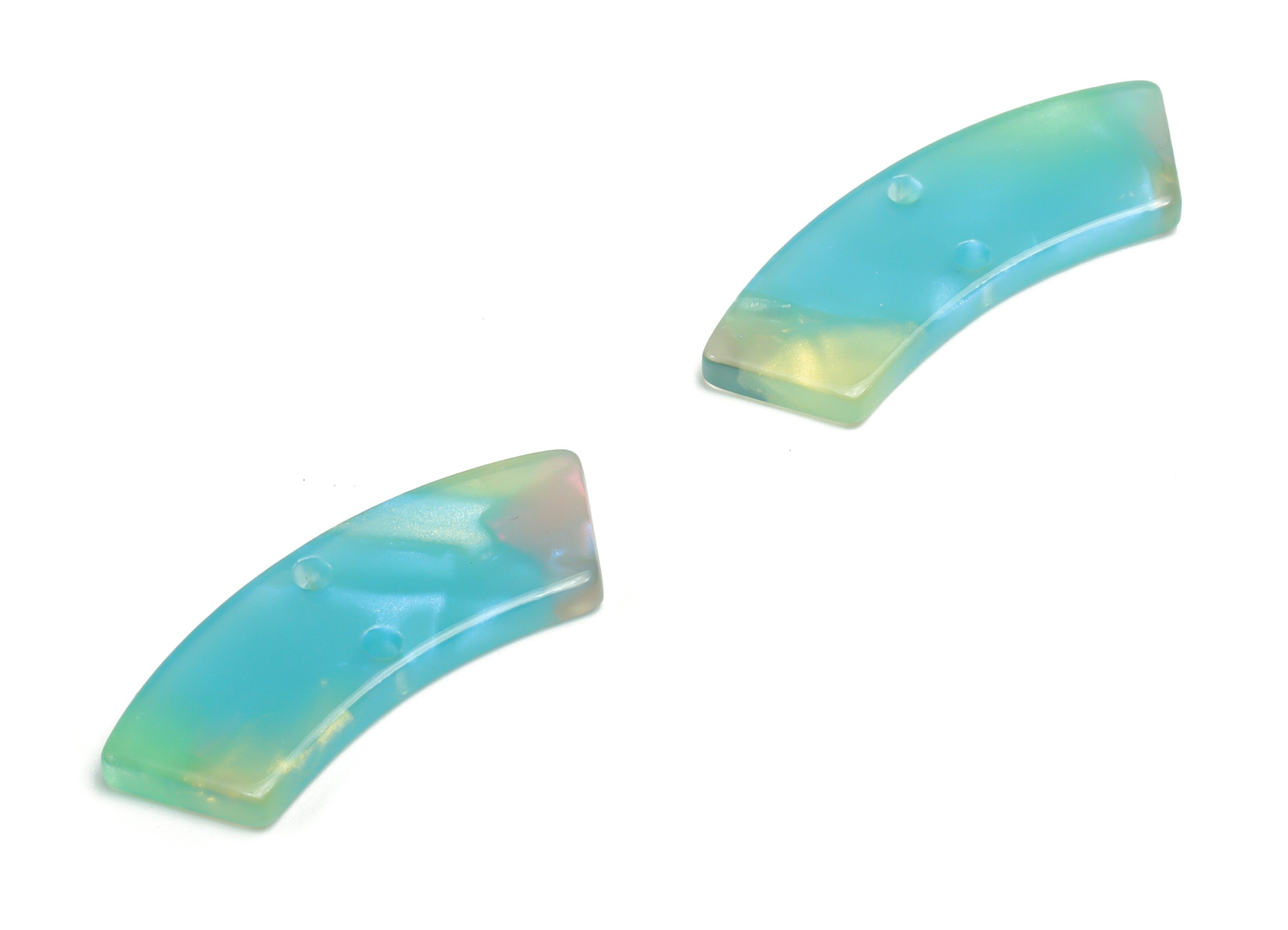 Acetate Earring Charms - Irregular Shaped Connector - Arc Shaped 2 Hole - Jewelry Supplies - Color Code:A783- 30.93x9.84x2.6mm - AC2326-A783 - DOMEDBAZAAR