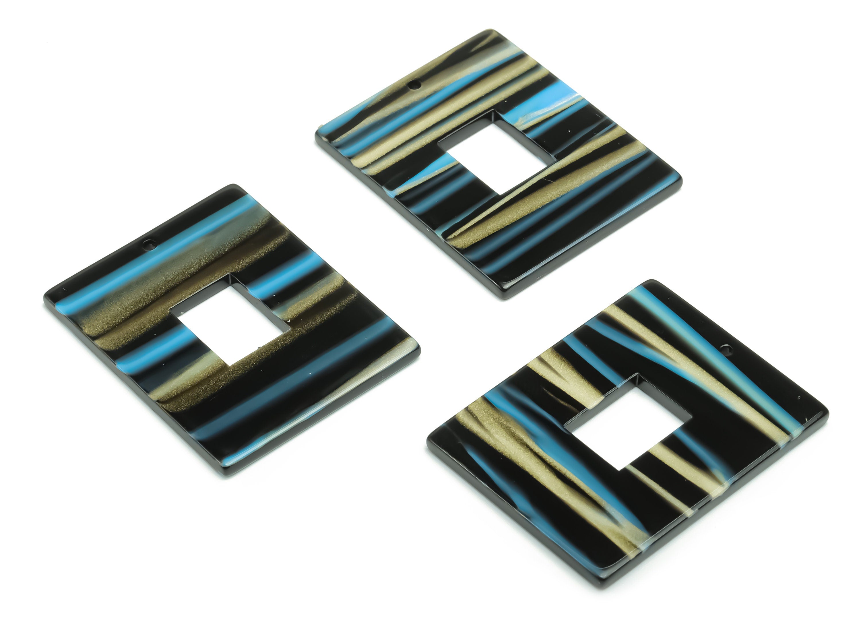 Acrylic Rectangle Earring Charms - Acrylic Rectangle Pendant - Jewelry Making Supplies - Color Code: A788 - 39.62x31.82x2.37mm - AC2379-A788 - DOMEDBAZAAR