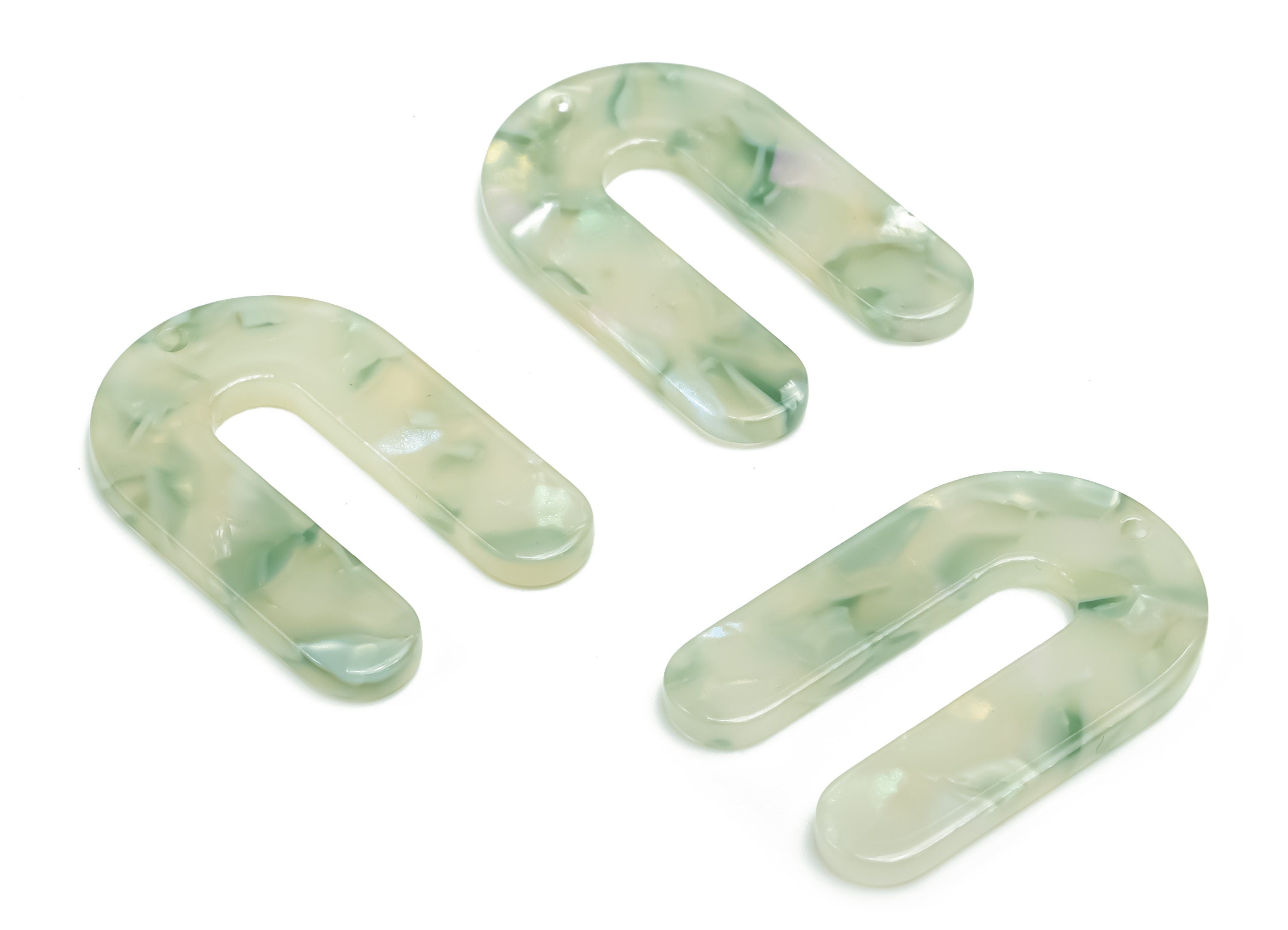 Acetate U Earring Charms - Acetate U Pendant - Jewelry Making Supplies - Color Code:784 - 32.41x21.59x2.51mm - AC1969-A784 - DOMEDBAZAAR